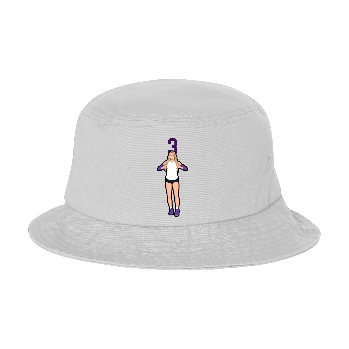 Bucket Cap — Number Top in White