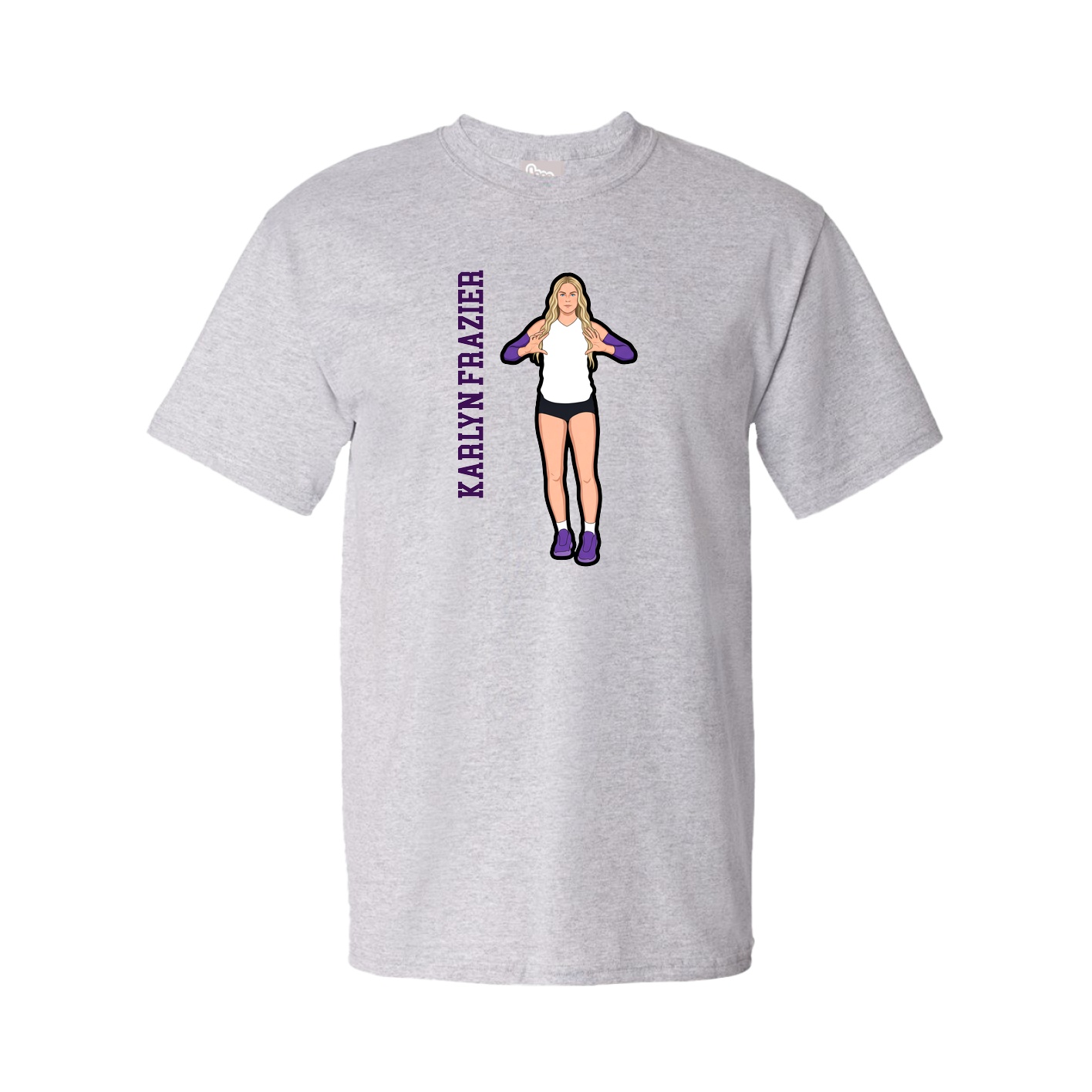 Tee — Name Vertical in Grey