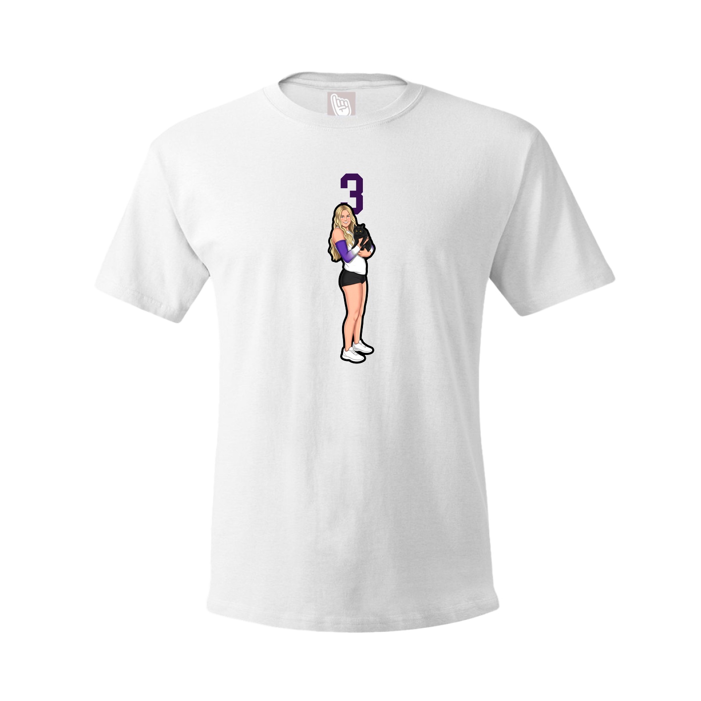 Youth Tee — Number Top in White