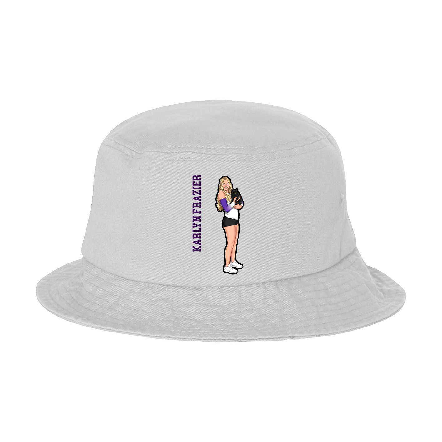 Bucket Cap — Name Vertical in White