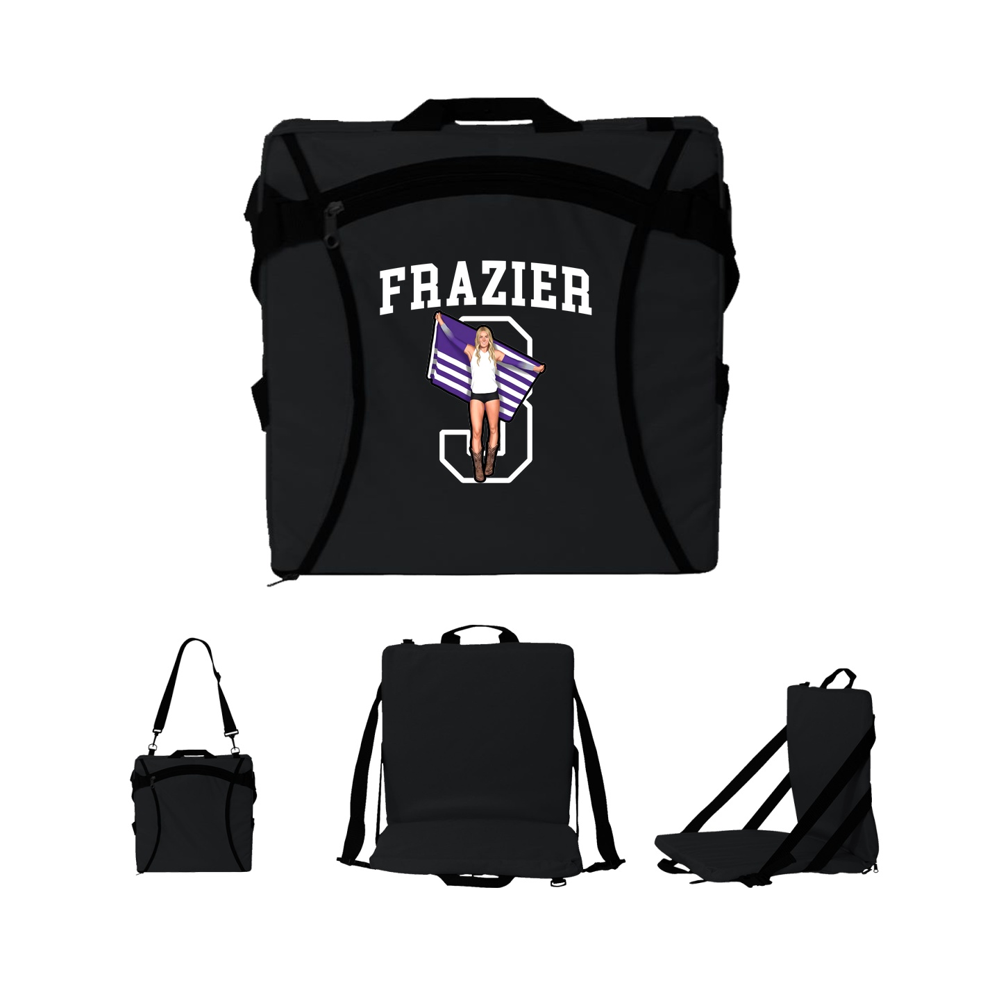 Folding Stadium Seat — Shirsey in Black