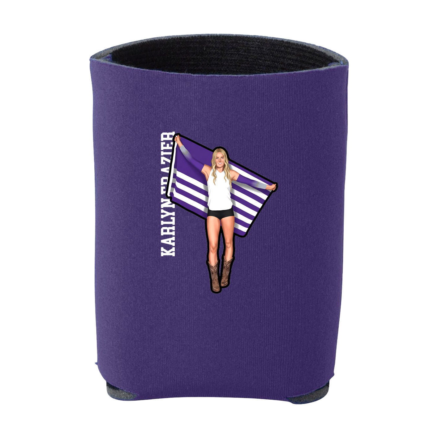 Can Holder — Name Vertical in Purple