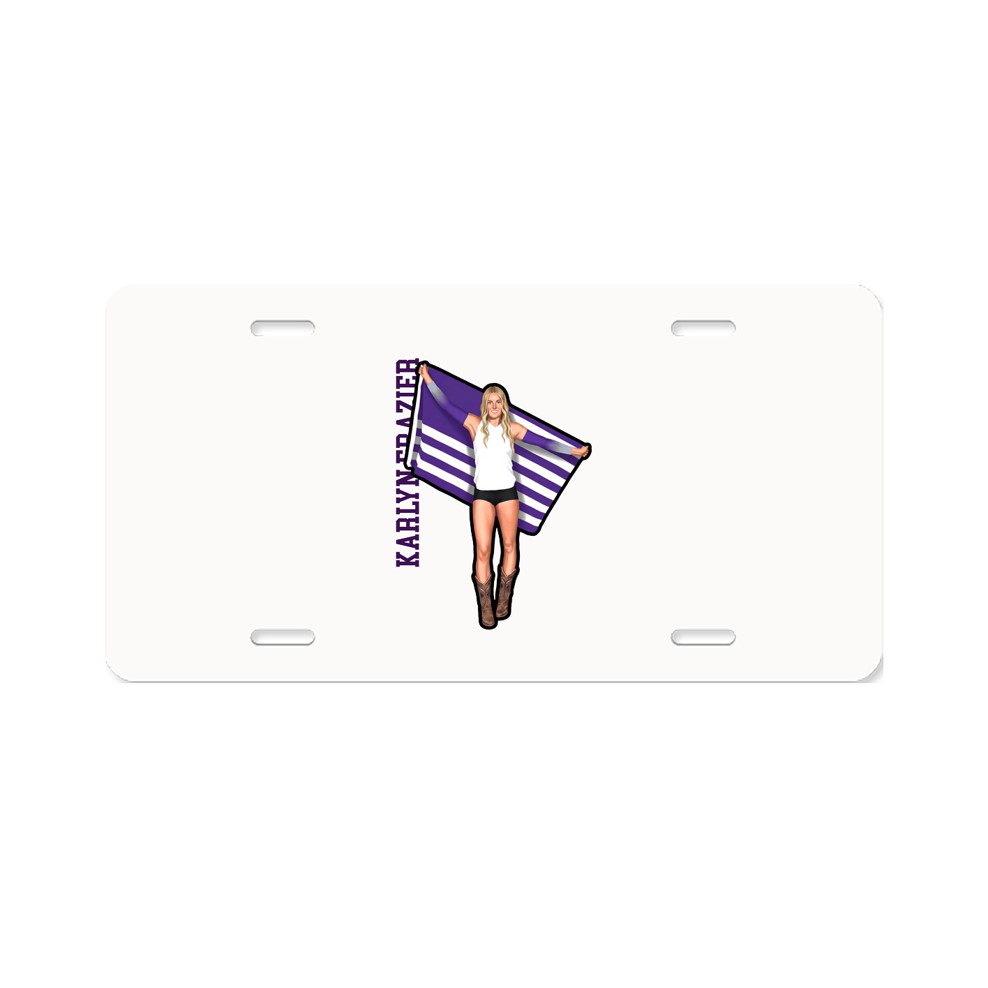 License Plate — Name Vertical in Classic
