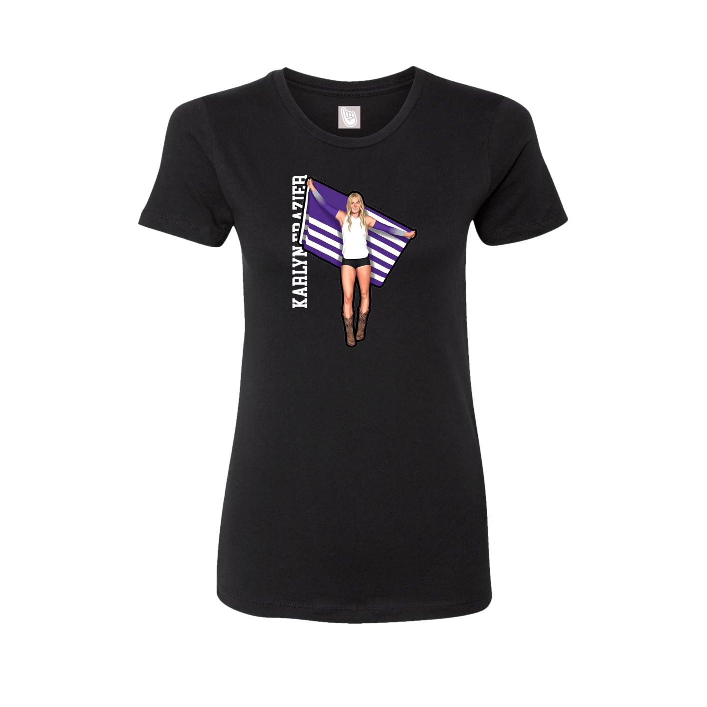Womens Tee — Name Vertical in Black