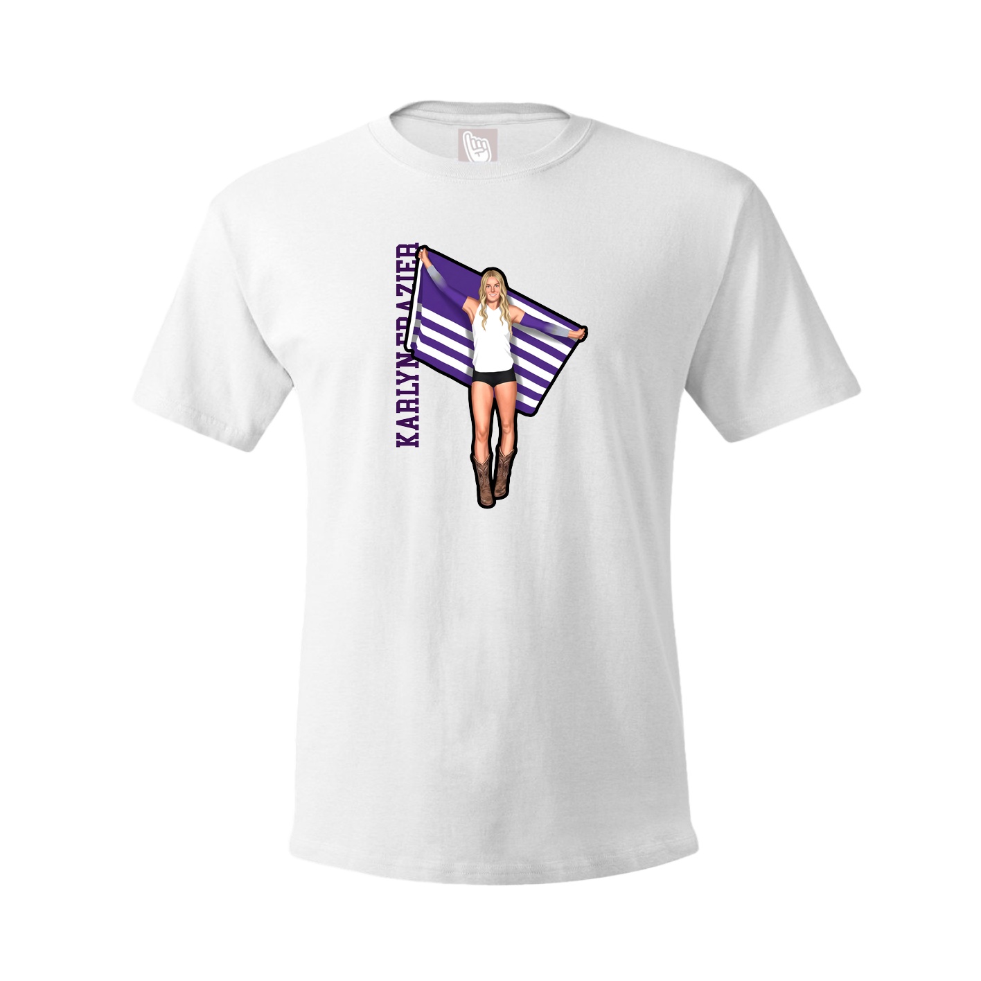 Youth Tee — Name Vertical in White