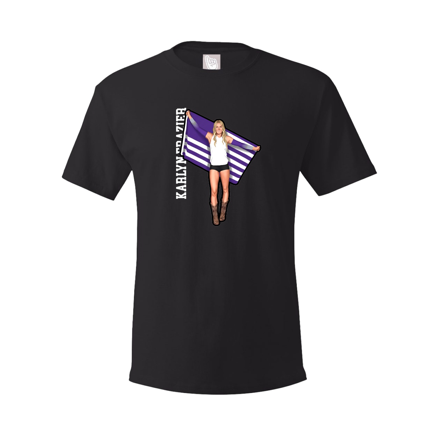 Youth Tee — Name Vertical in Black