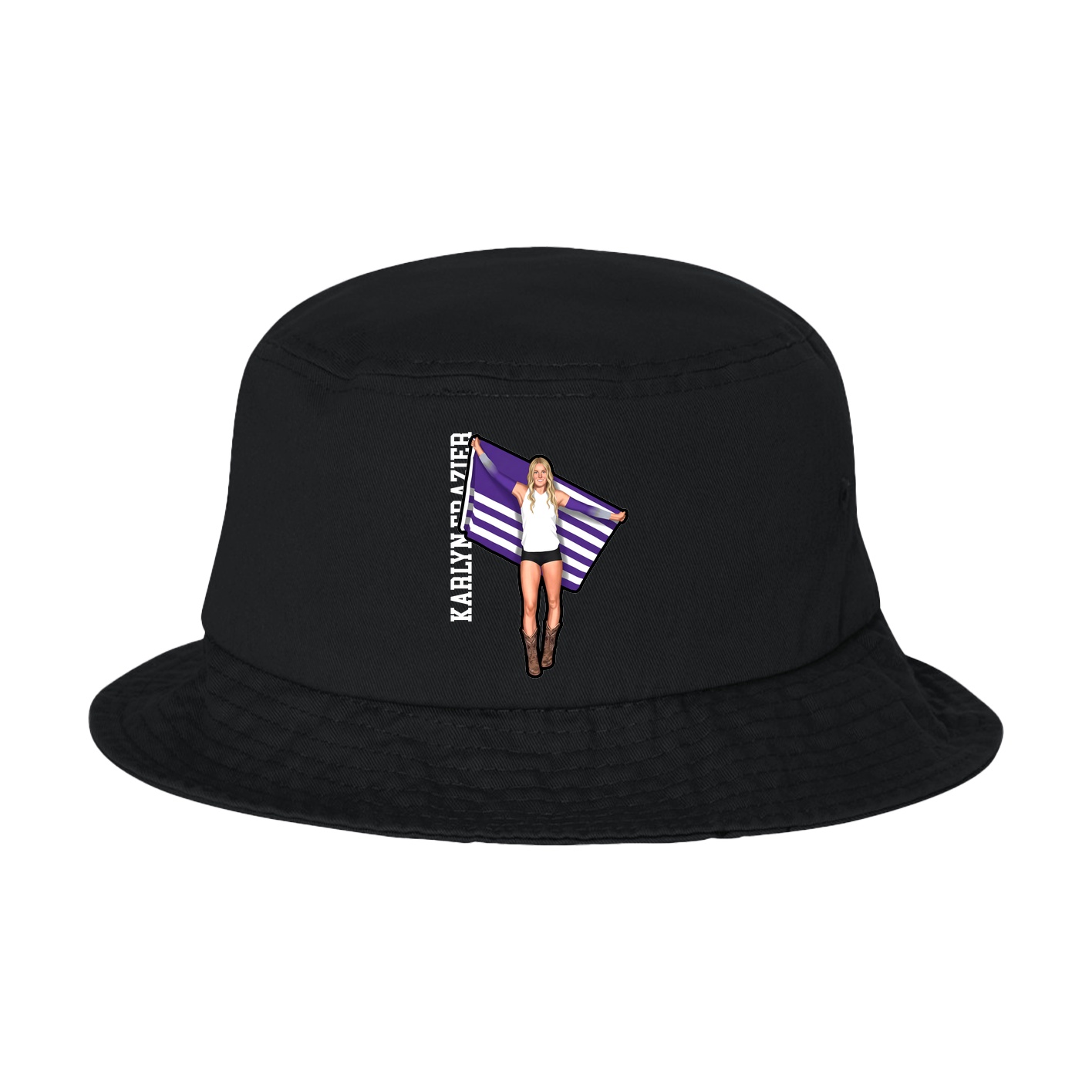 Bucket Cap — Name Vertical in Black