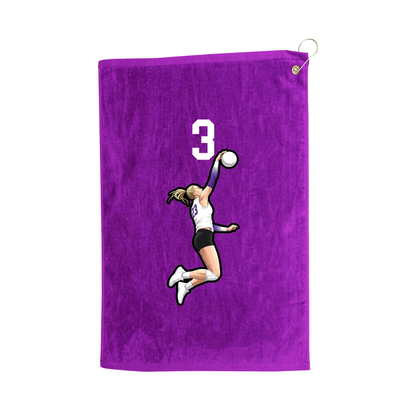 Golf Towel — Number Top in Purple