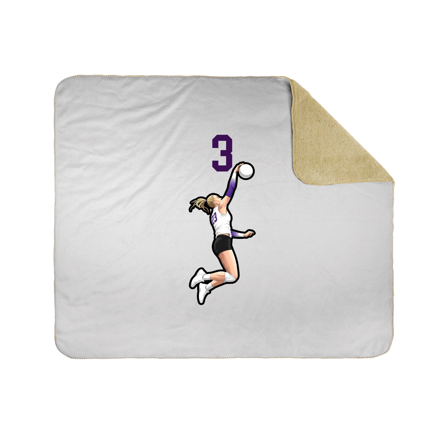 Throw Blanket — Number Top in White
