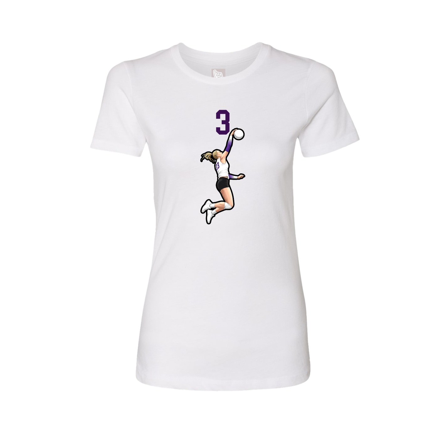 Womens Tee — Number Top in White