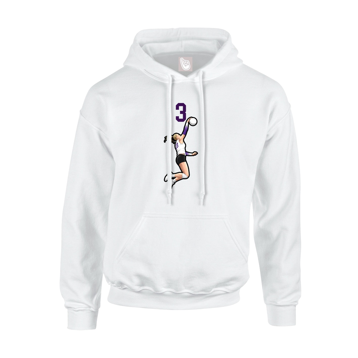 Hoodie — Number Top in White