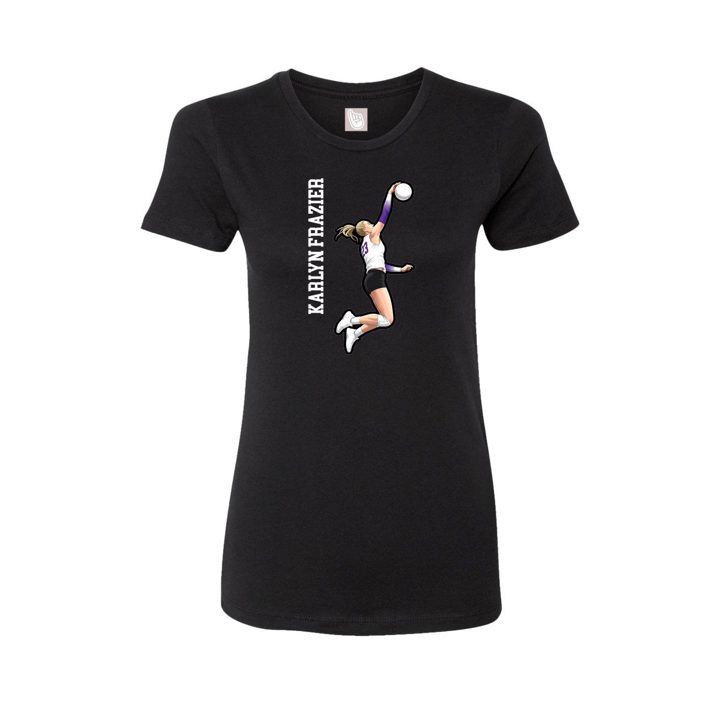 Womens Tee — Name Vertical in Black