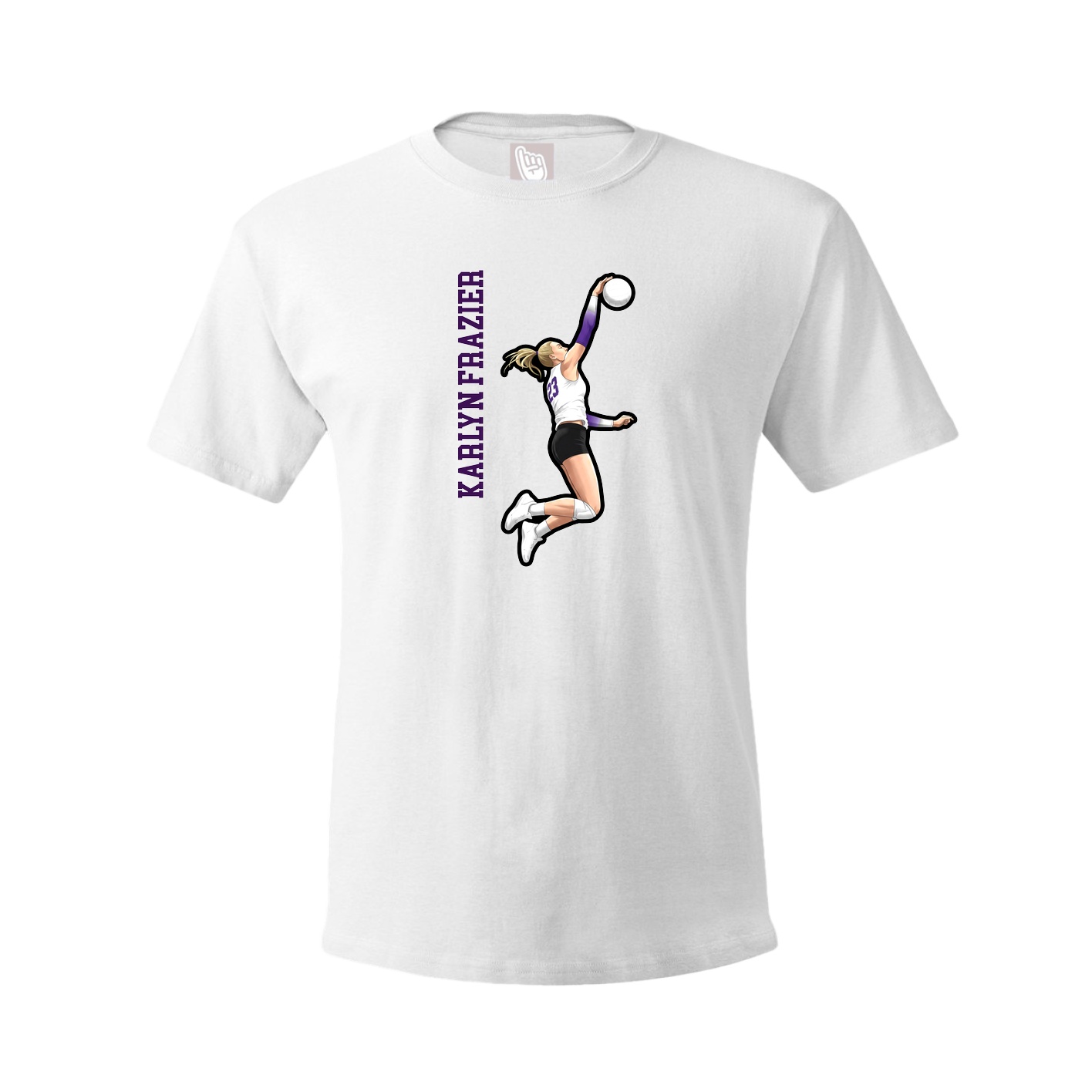 Youth Tee — Name Vertical in White