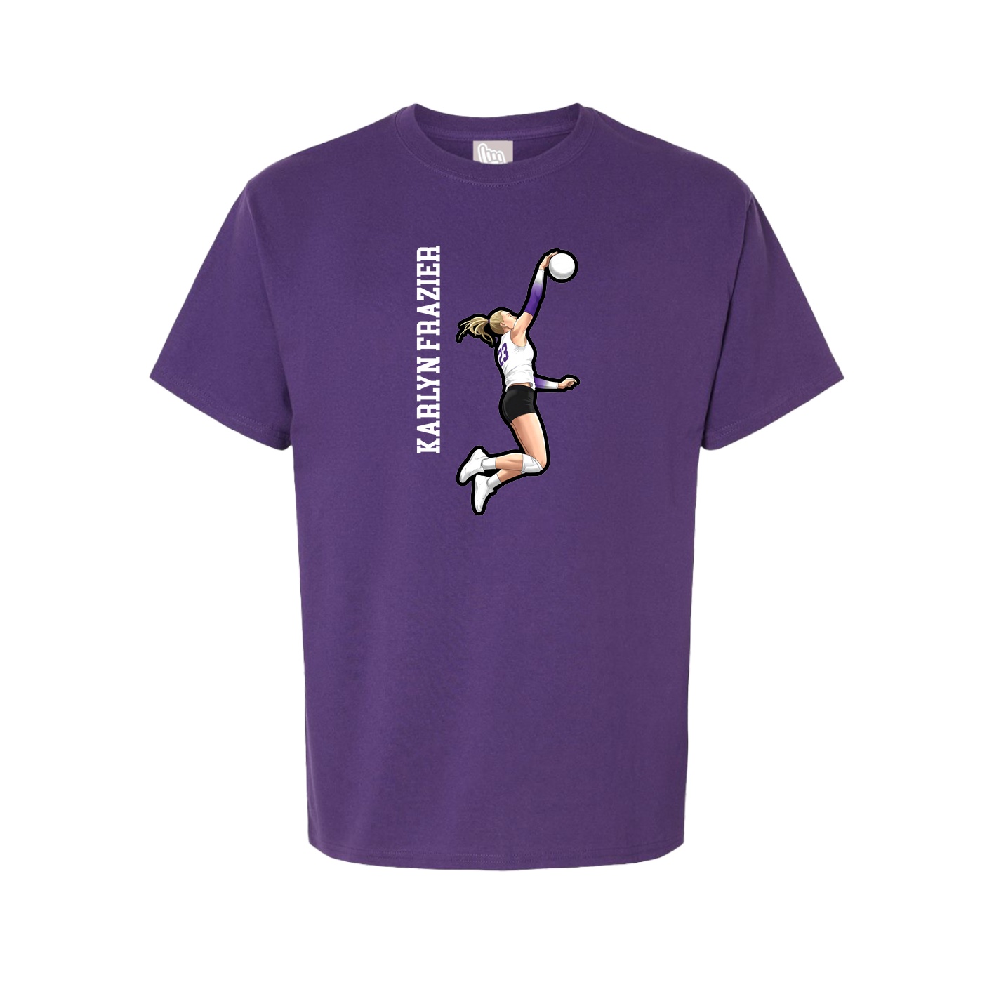 Youth Tee — Name Vertical in Purple