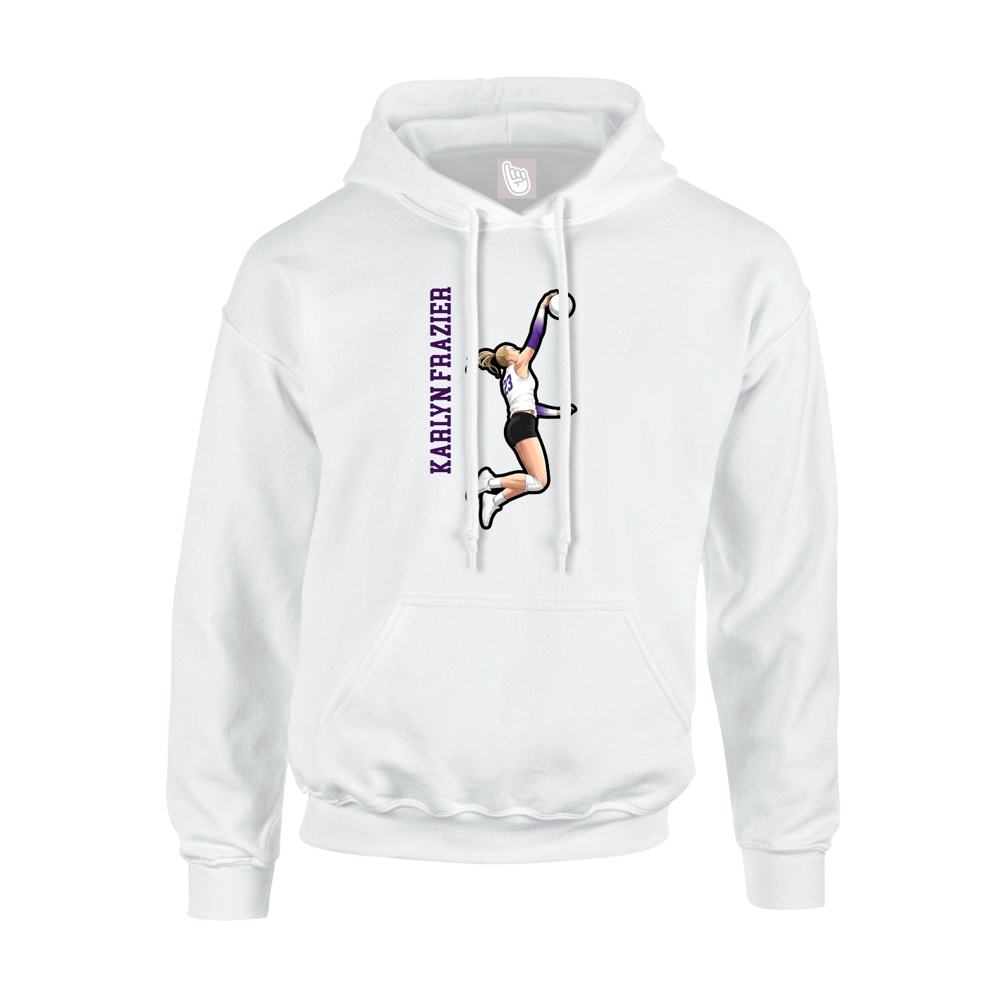 Youth Hoodie — Name Vertical in White