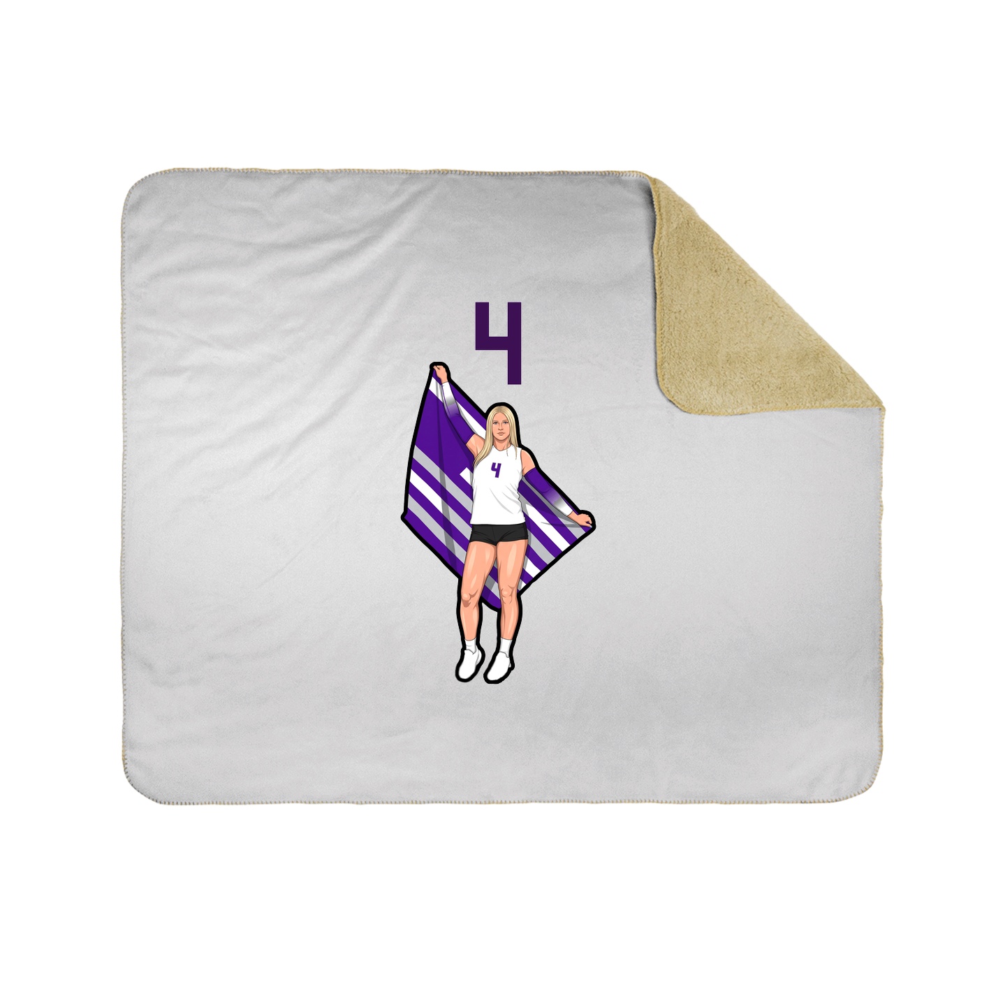 Throw Blanket — Number Top in White
