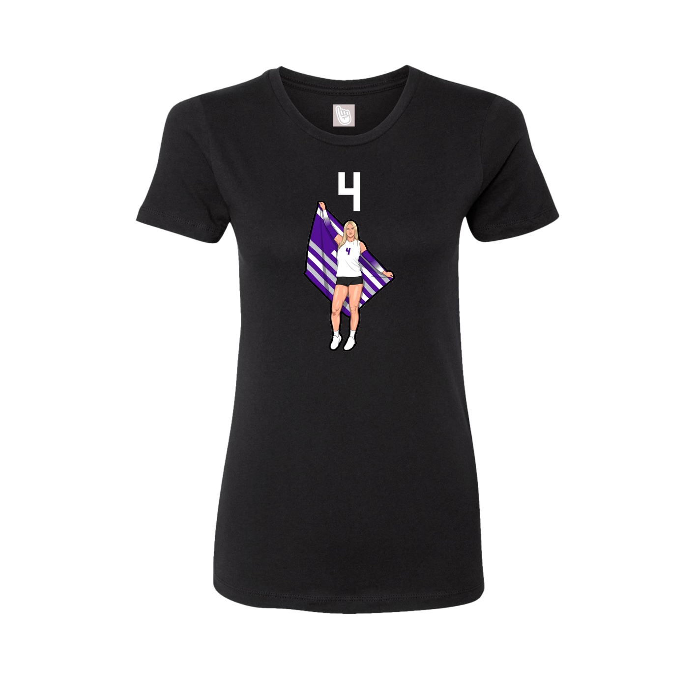 Womens Tee — Number Top in Black