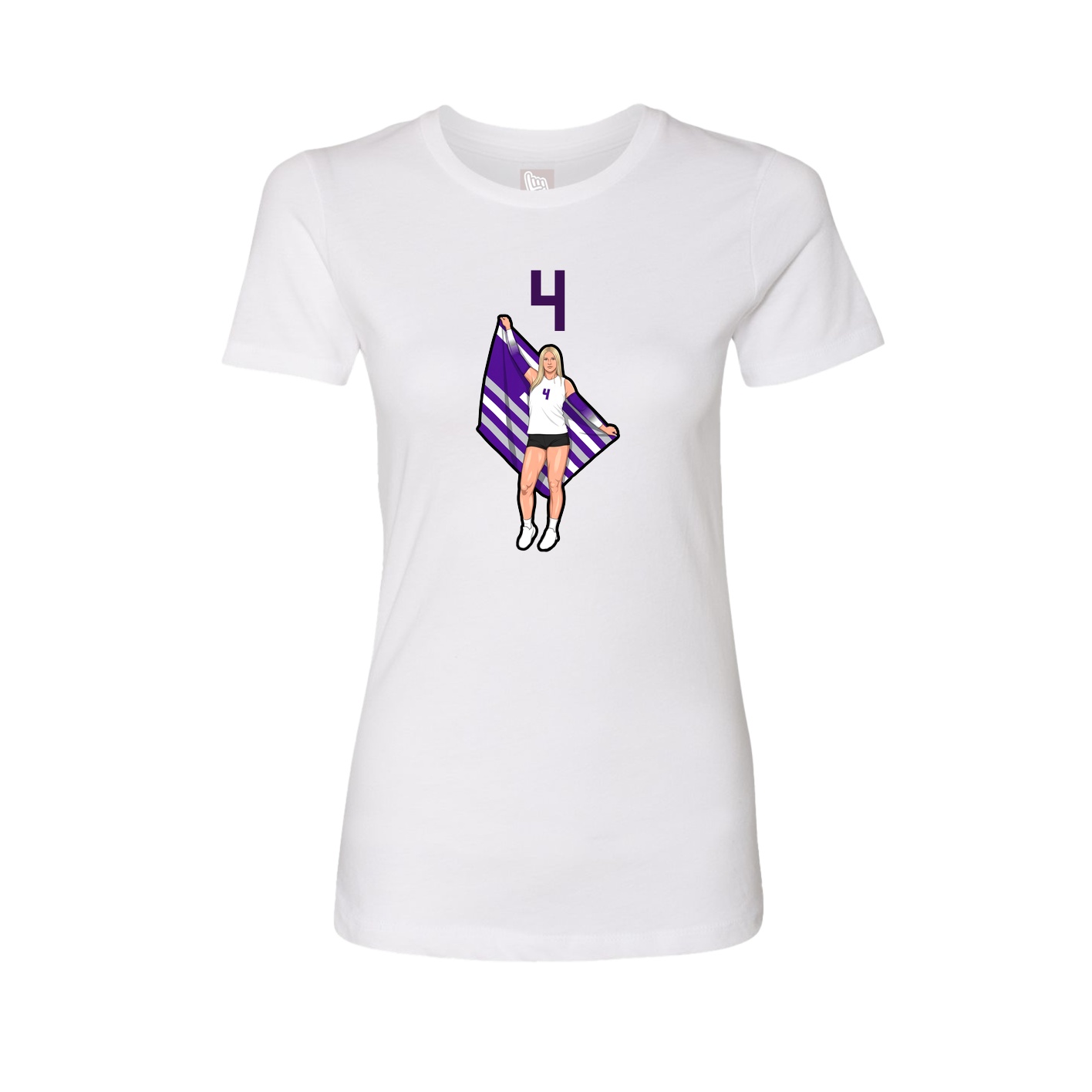 Fitted Women's Tee — Number Top in White