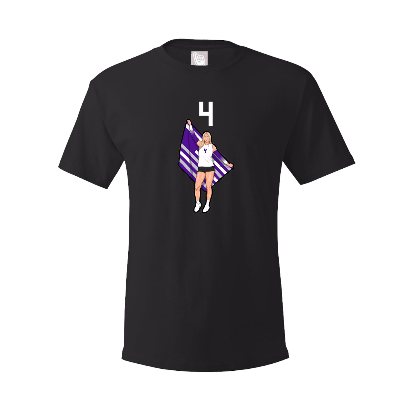 Youth Tee — Number Top in Black