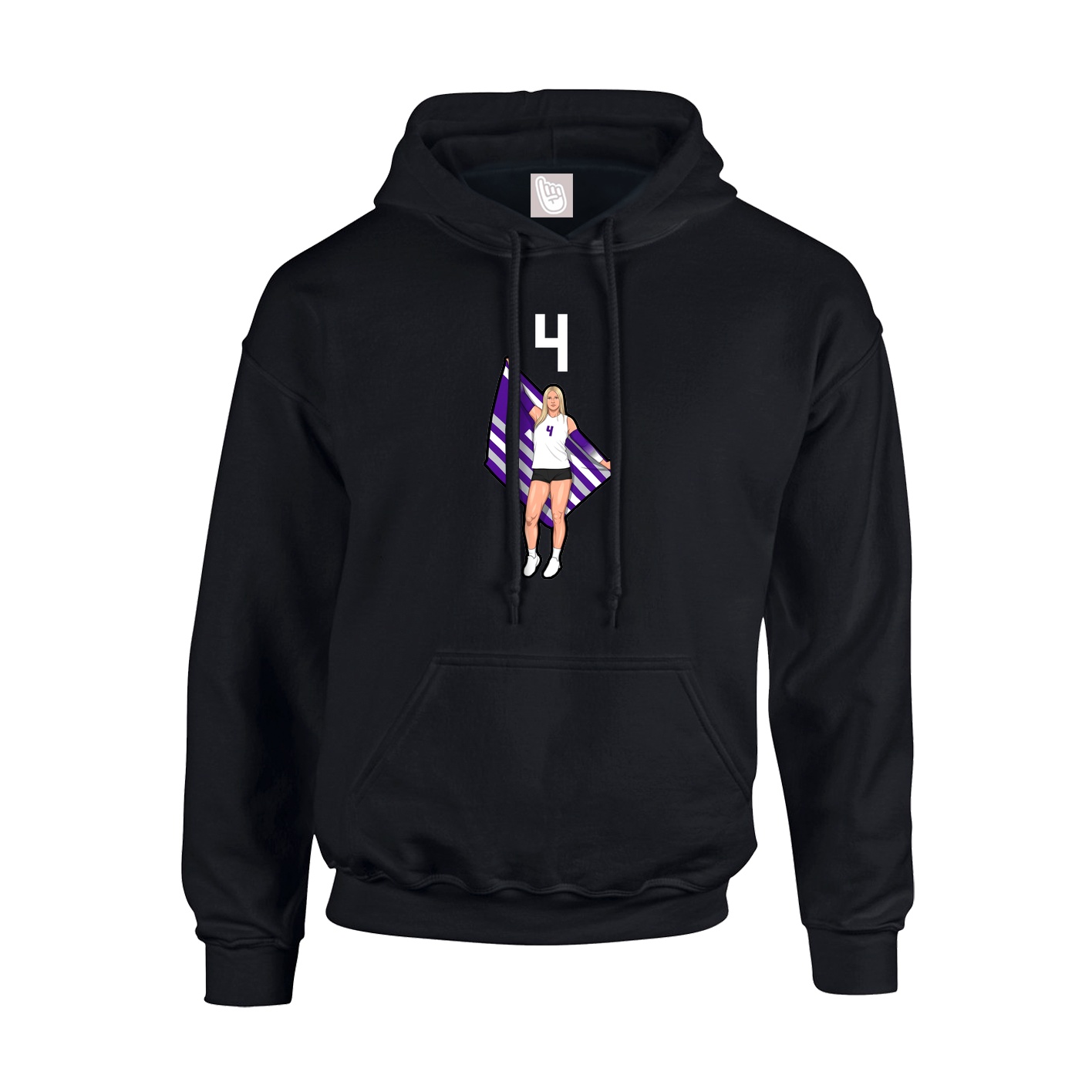 Youth Hoodie — Number Top in Black