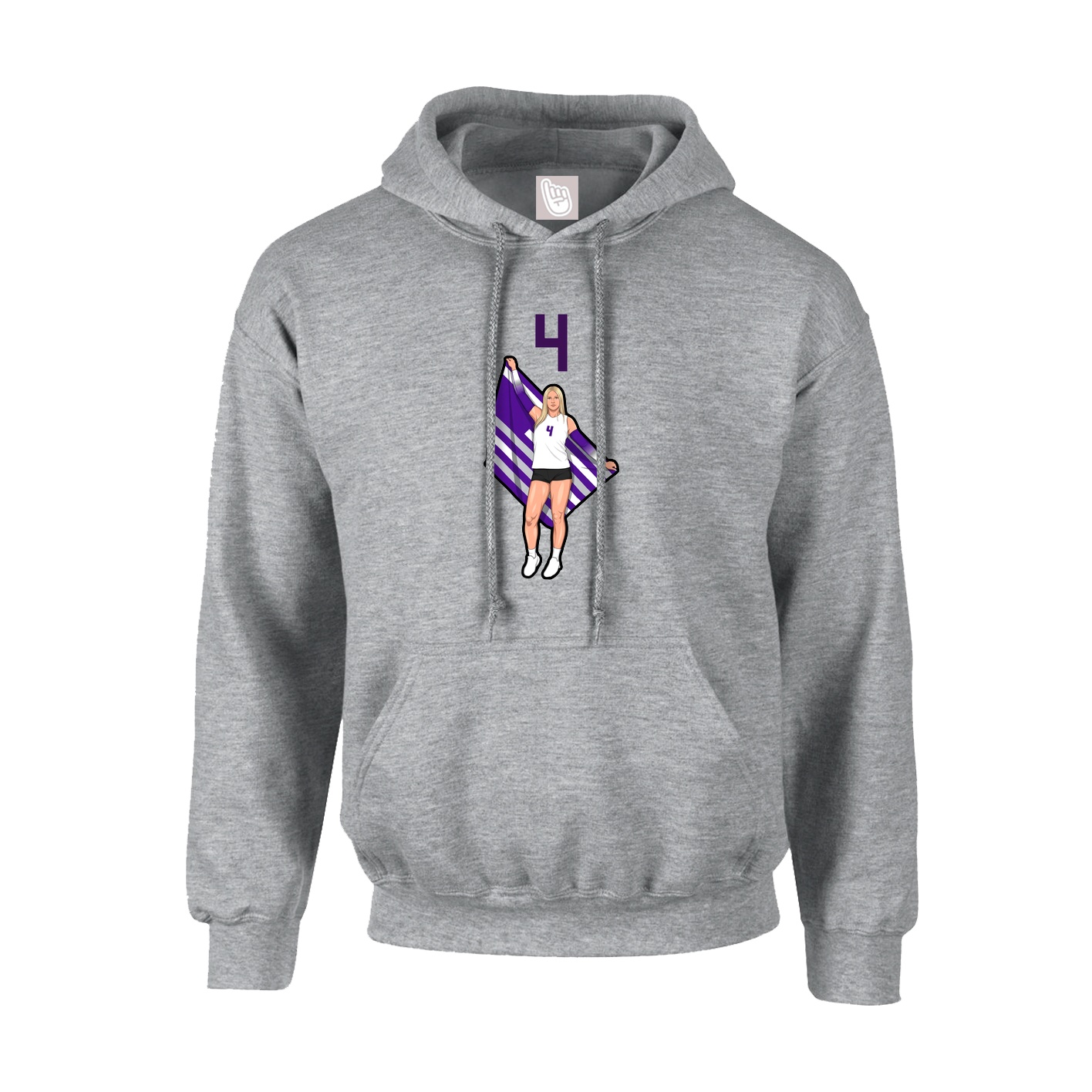 Youth Hoodie — Number Top in Grey