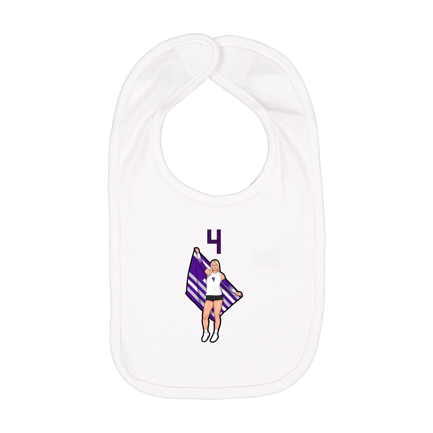 Infant Bib — Number Top in White