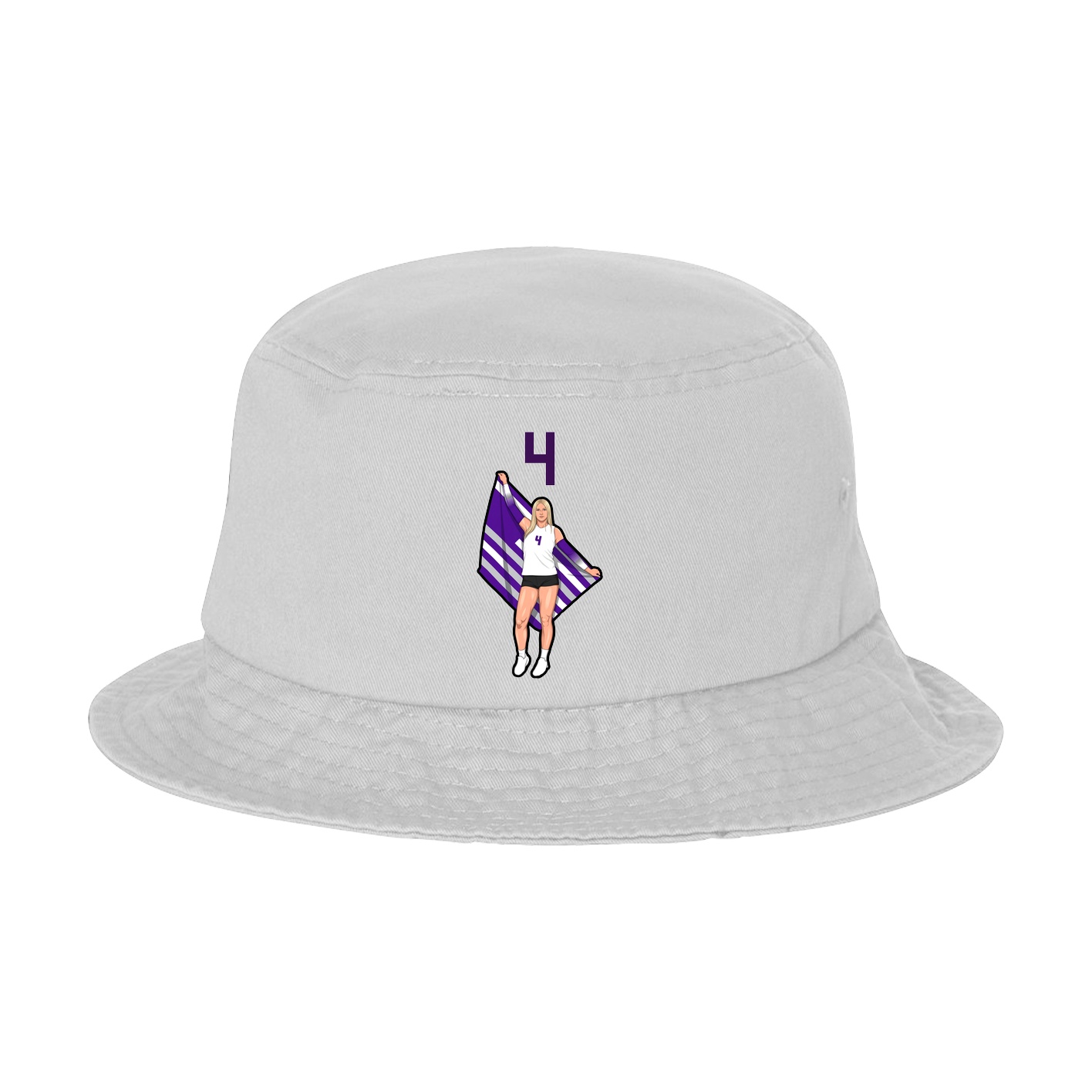 Bucket Cap — Number Top in White