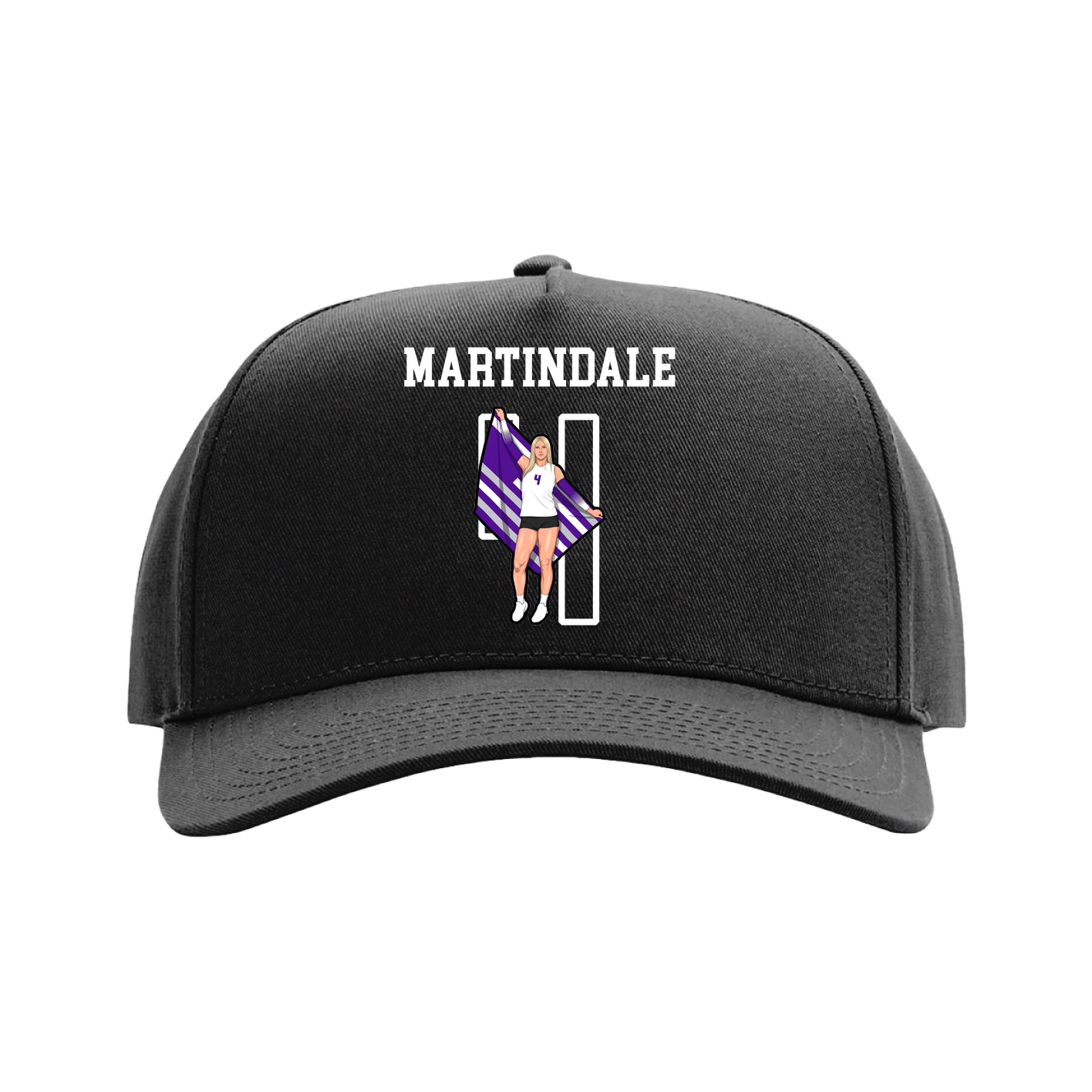 Full Fabric Five-Panel Champ Cap — Shirsey in Black