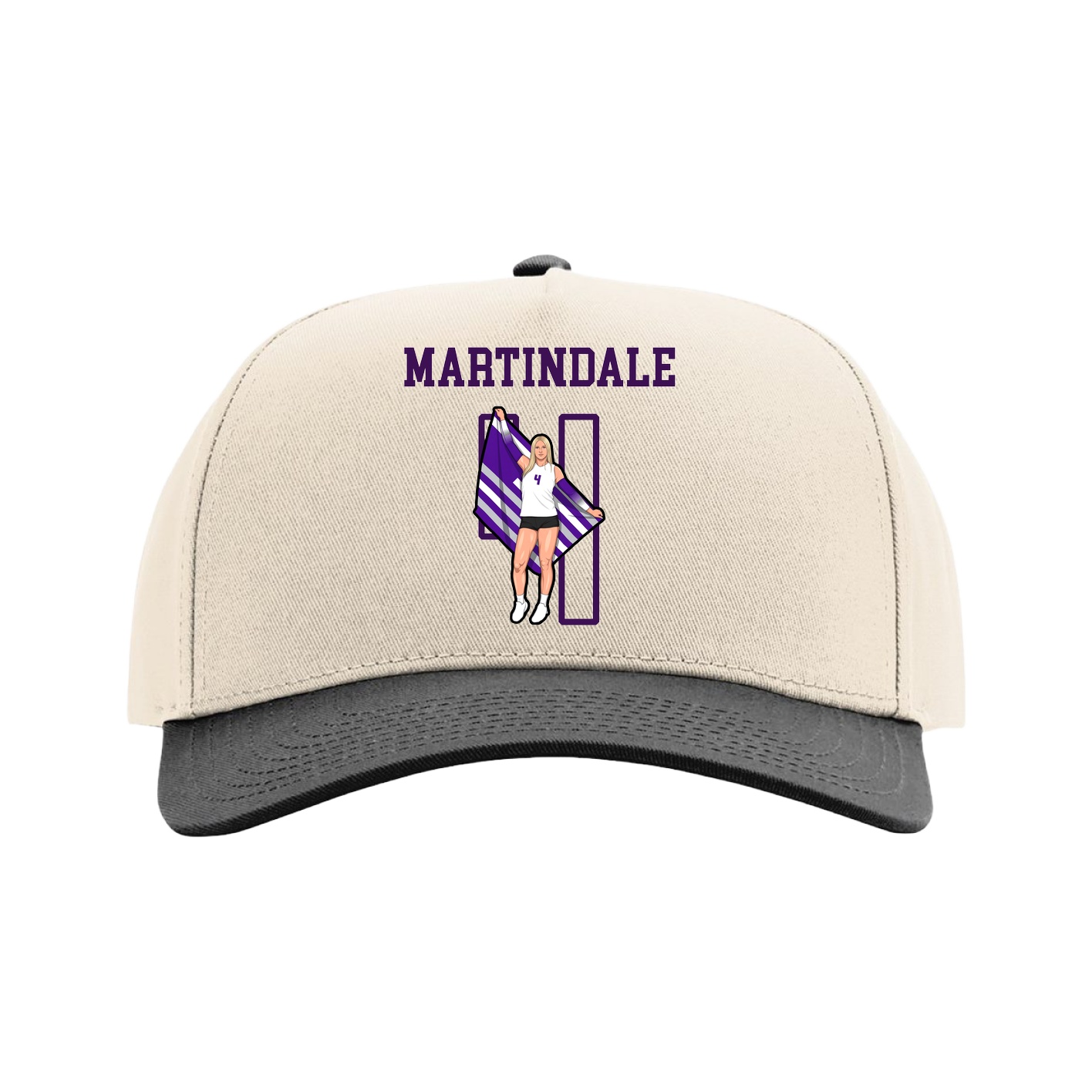 Full Fabric Five-Panel Champ Cap — Shirsey in Cream/Black