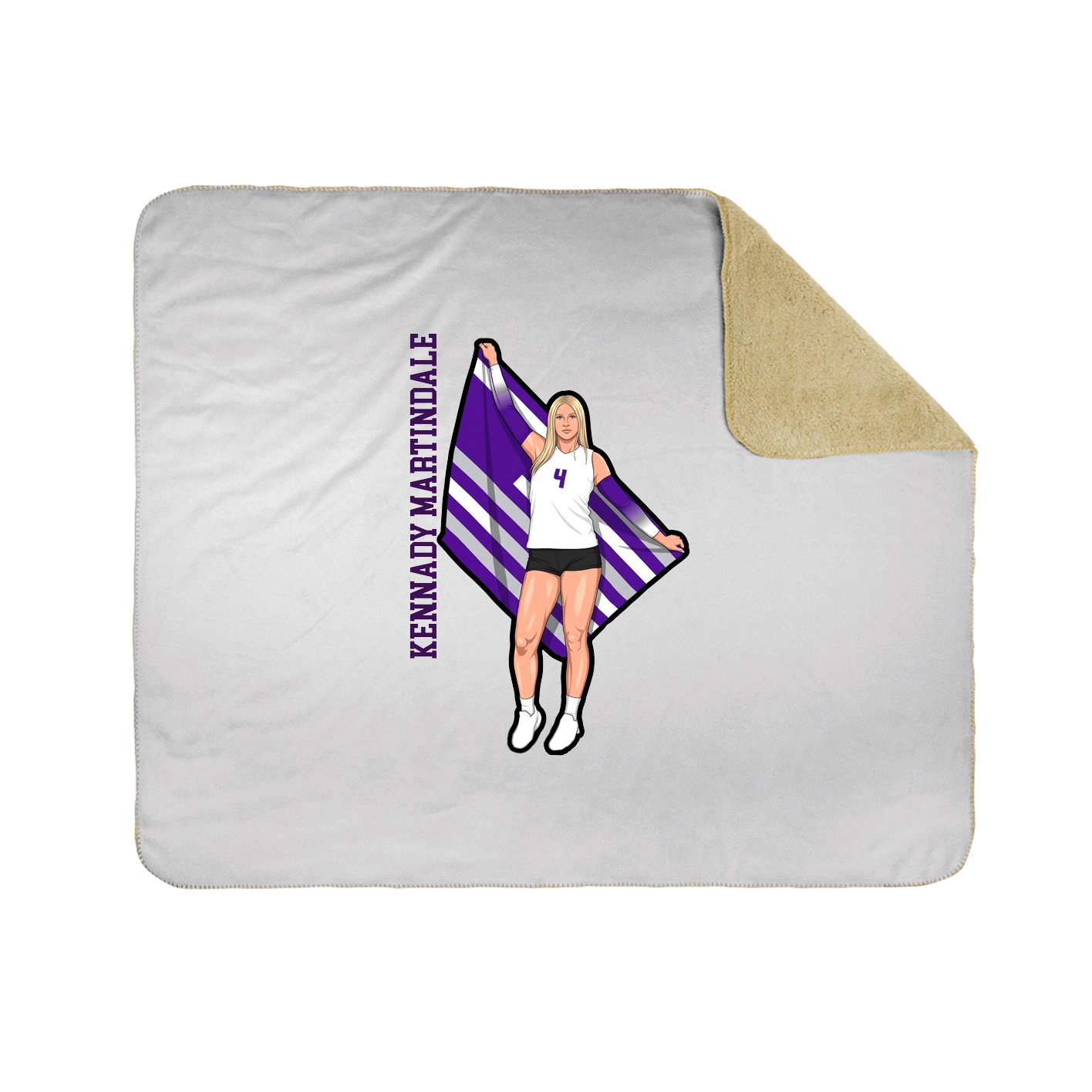 Throw Blanket — Name Vertical in White