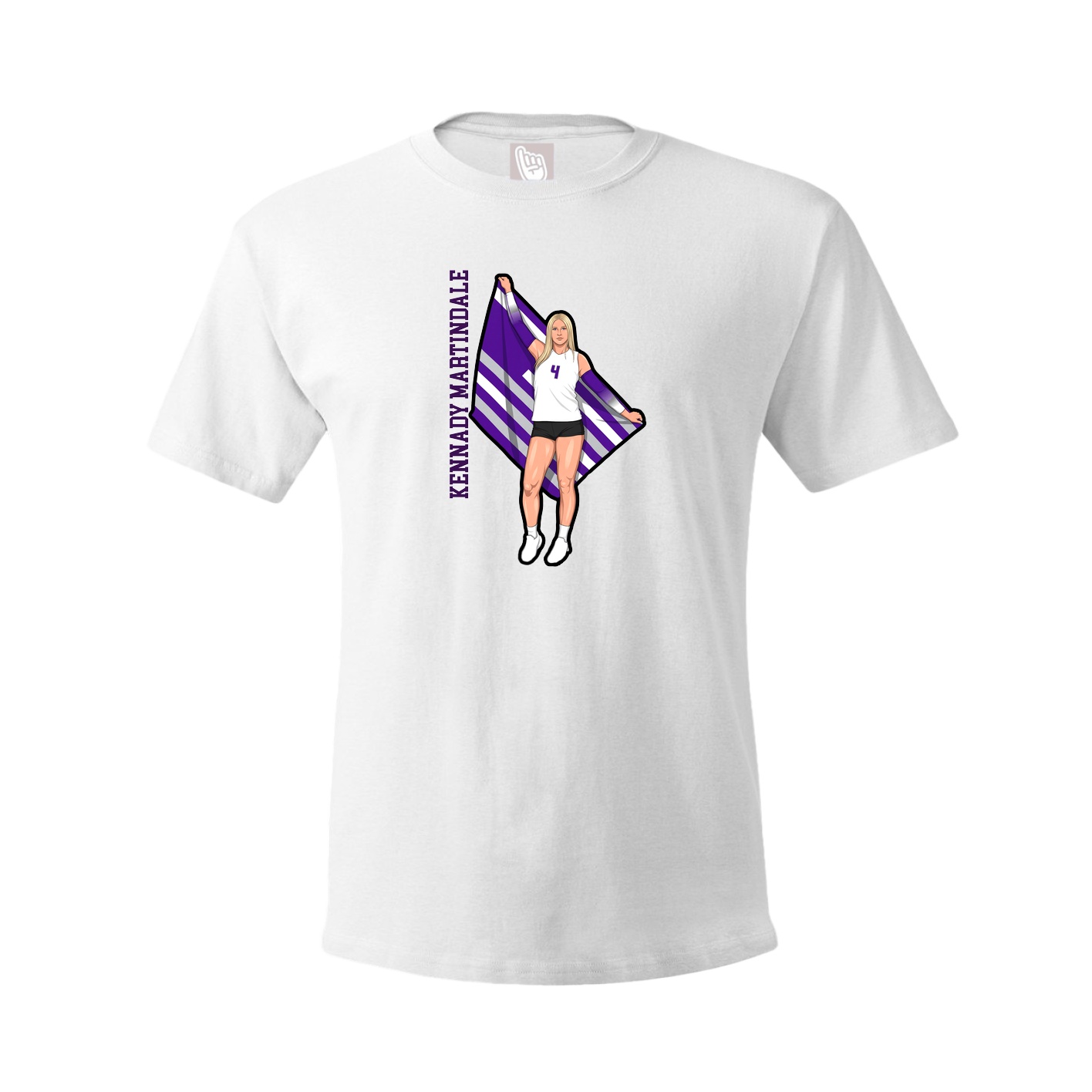 Tee — Name Vertical in White