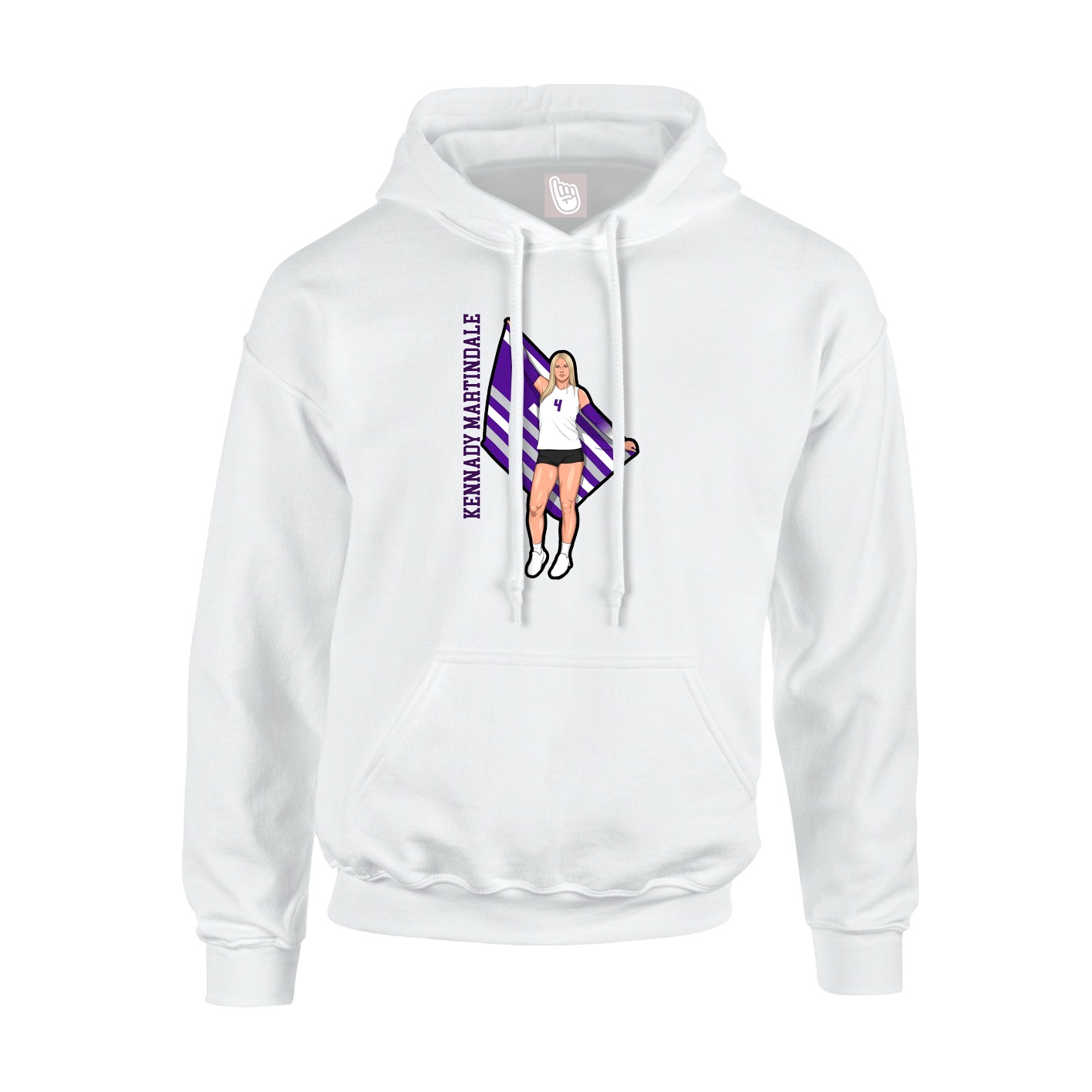 Youth Hoodie — Name Vertical in White