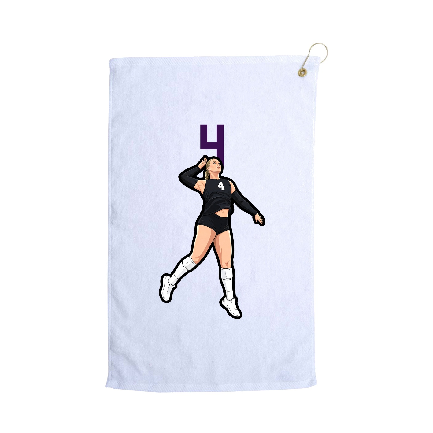 Golf Towel — Number Top in White