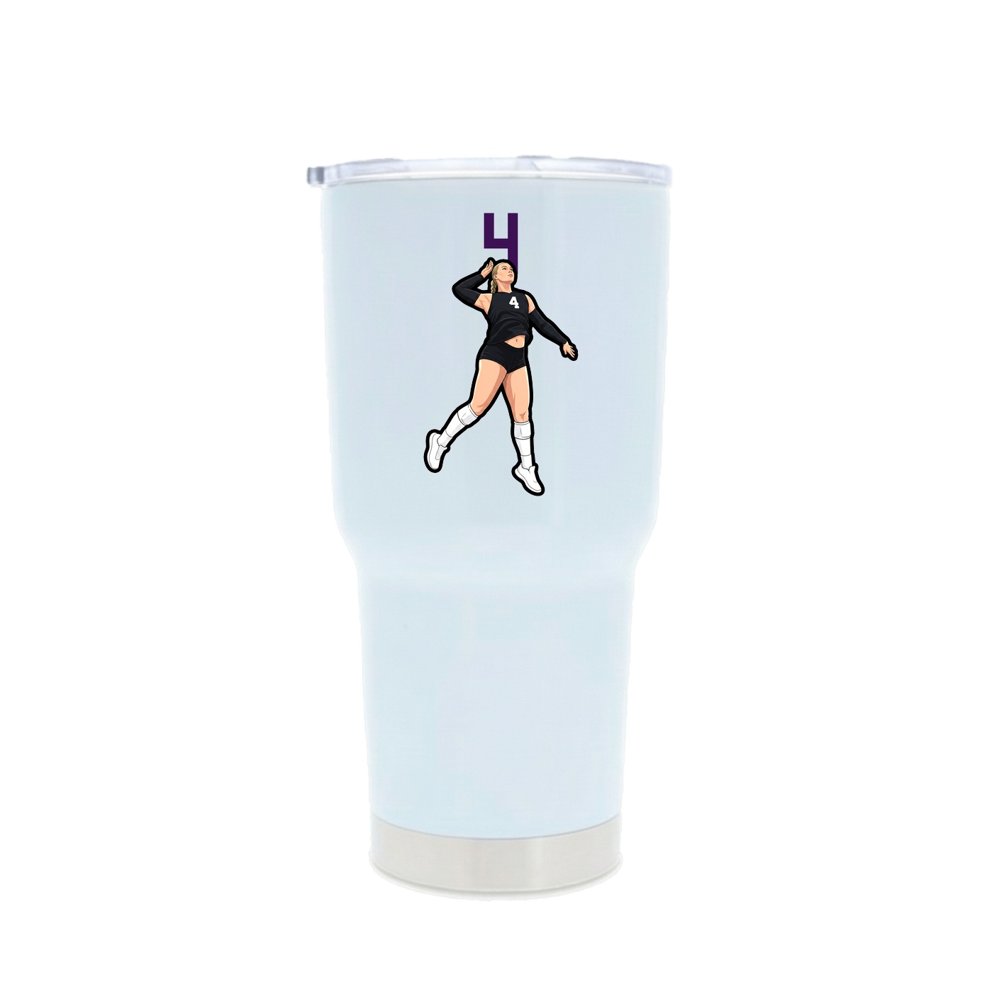 30oz Stainless Steel Tumbler — Number Top in White