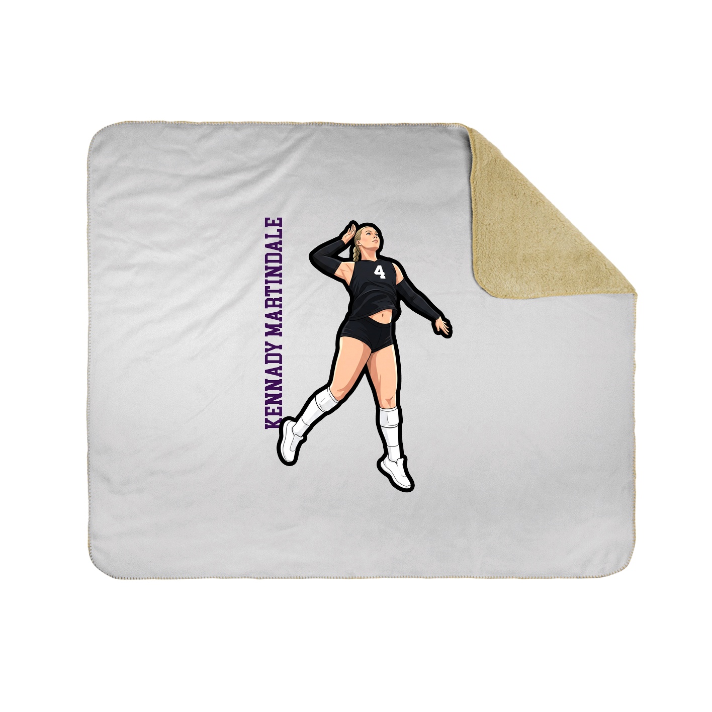 Throw Blanket — Name Vertical in White