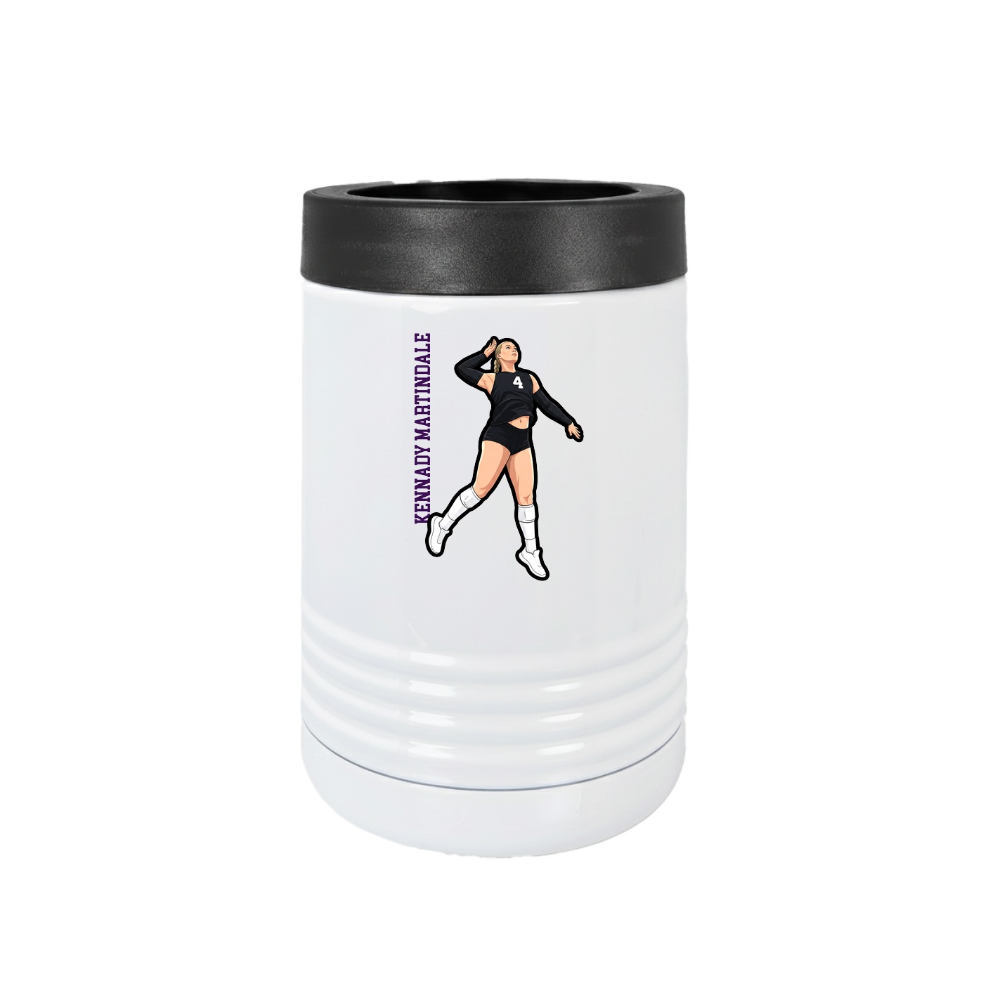 Beverage Holder — Name Vertical in White
