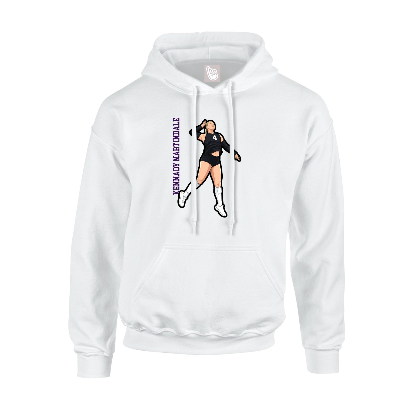 Youth Hoodie — Name Vertical in White