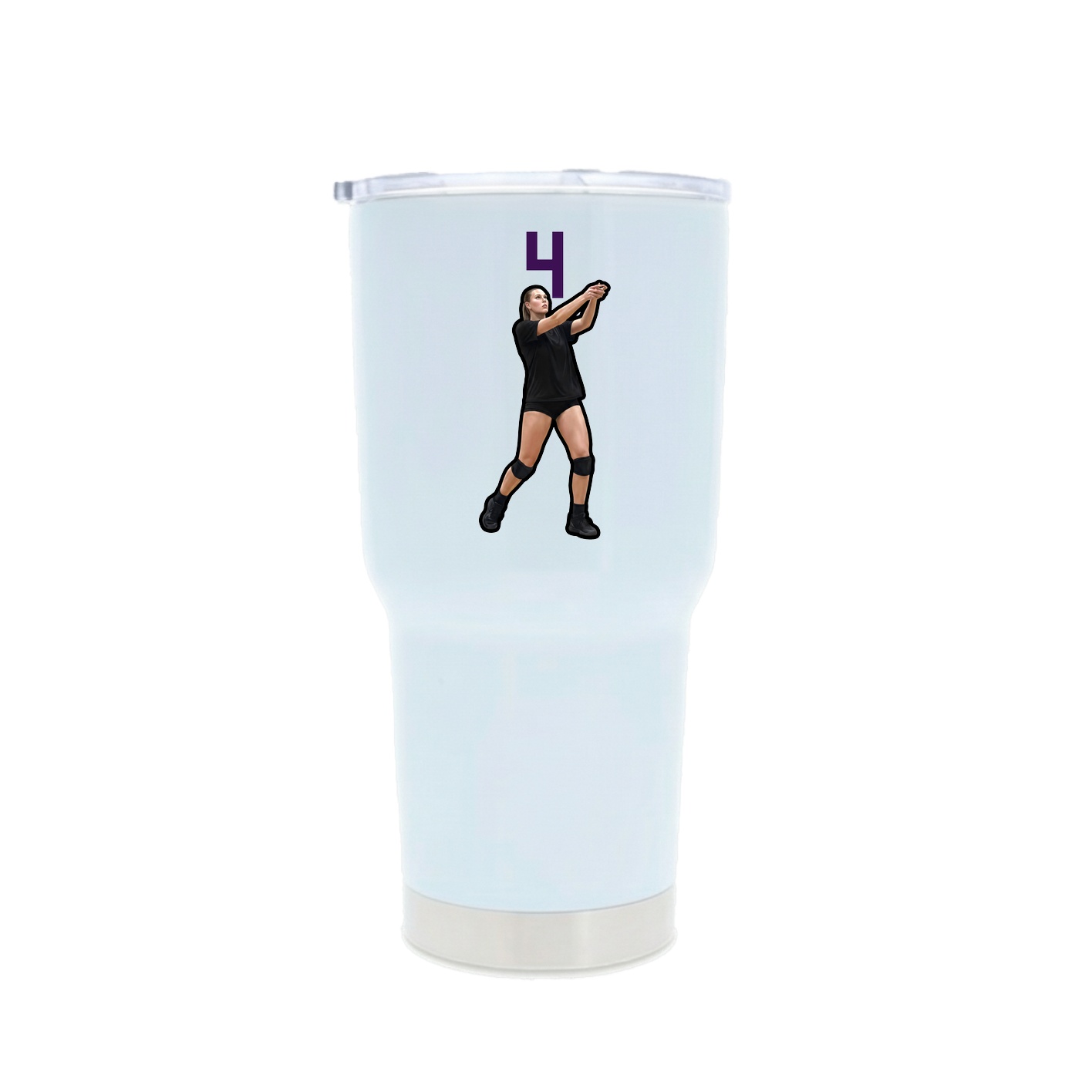 30oz Stainless Steel Tumbler — Number Top in White