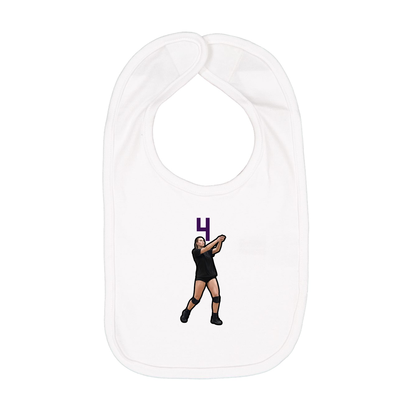 Infant Bib — Number Top in White