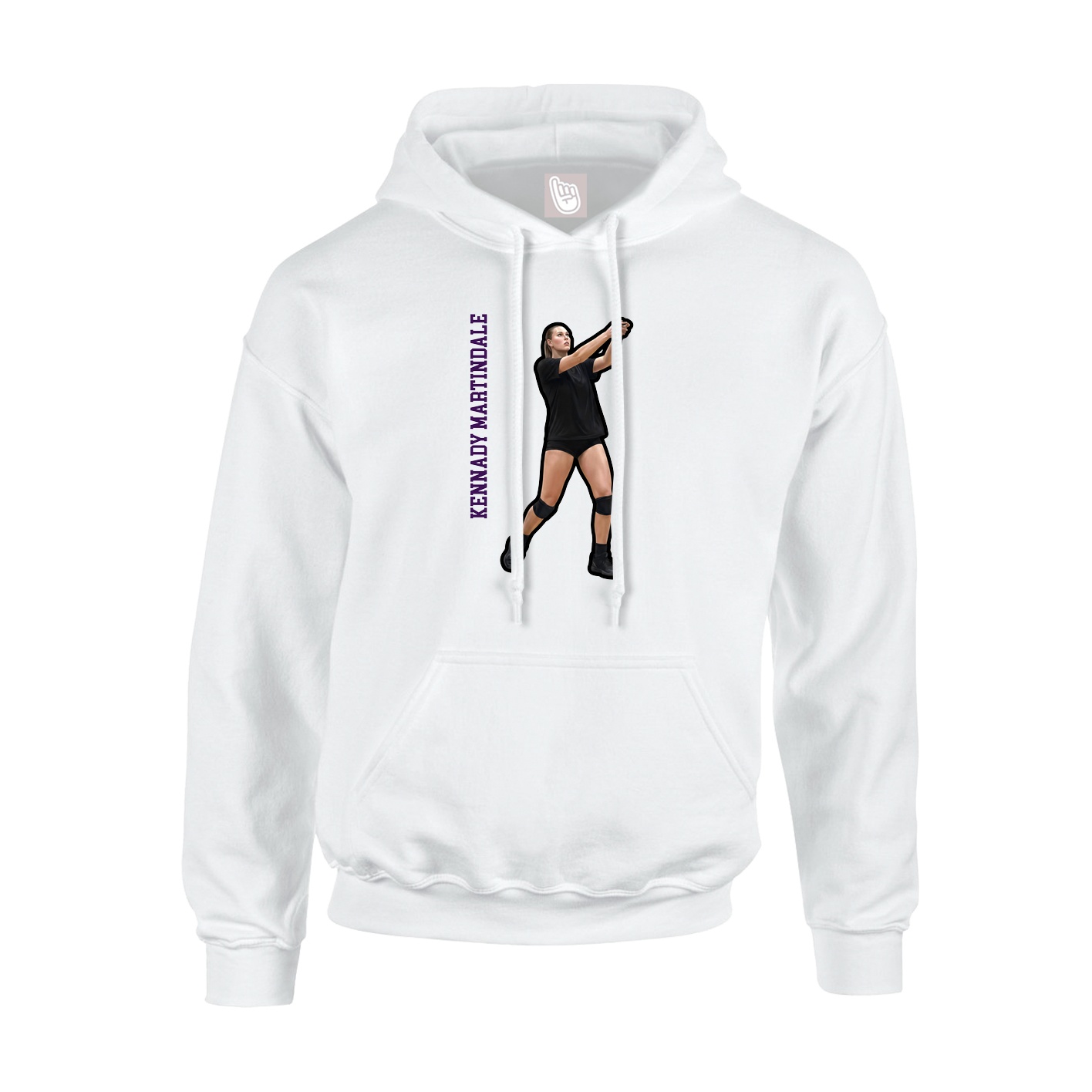 Youth Hoodie — Name Vertical in White