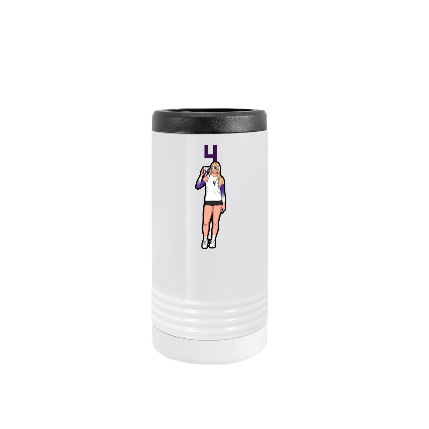 Slim Beverage Holder — Number Top in White
