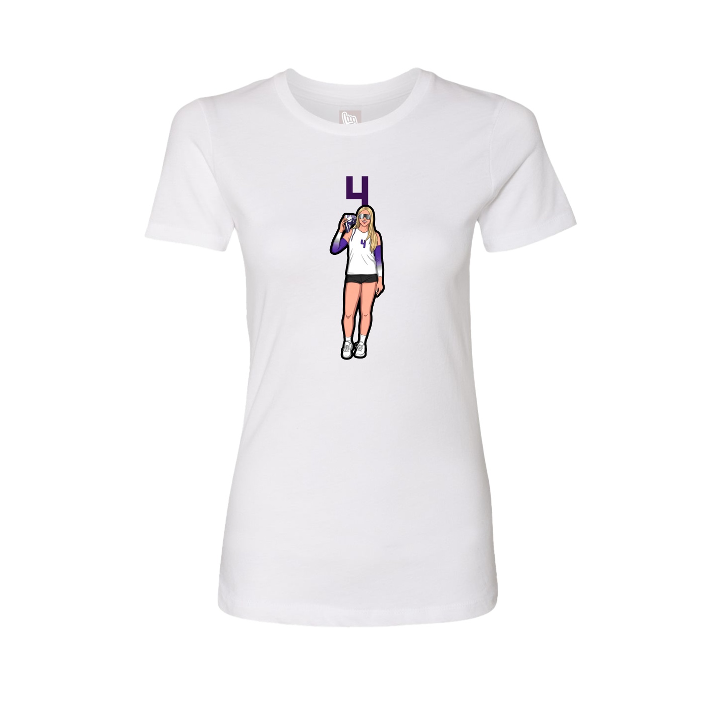 Womens Tee — Number Top in White