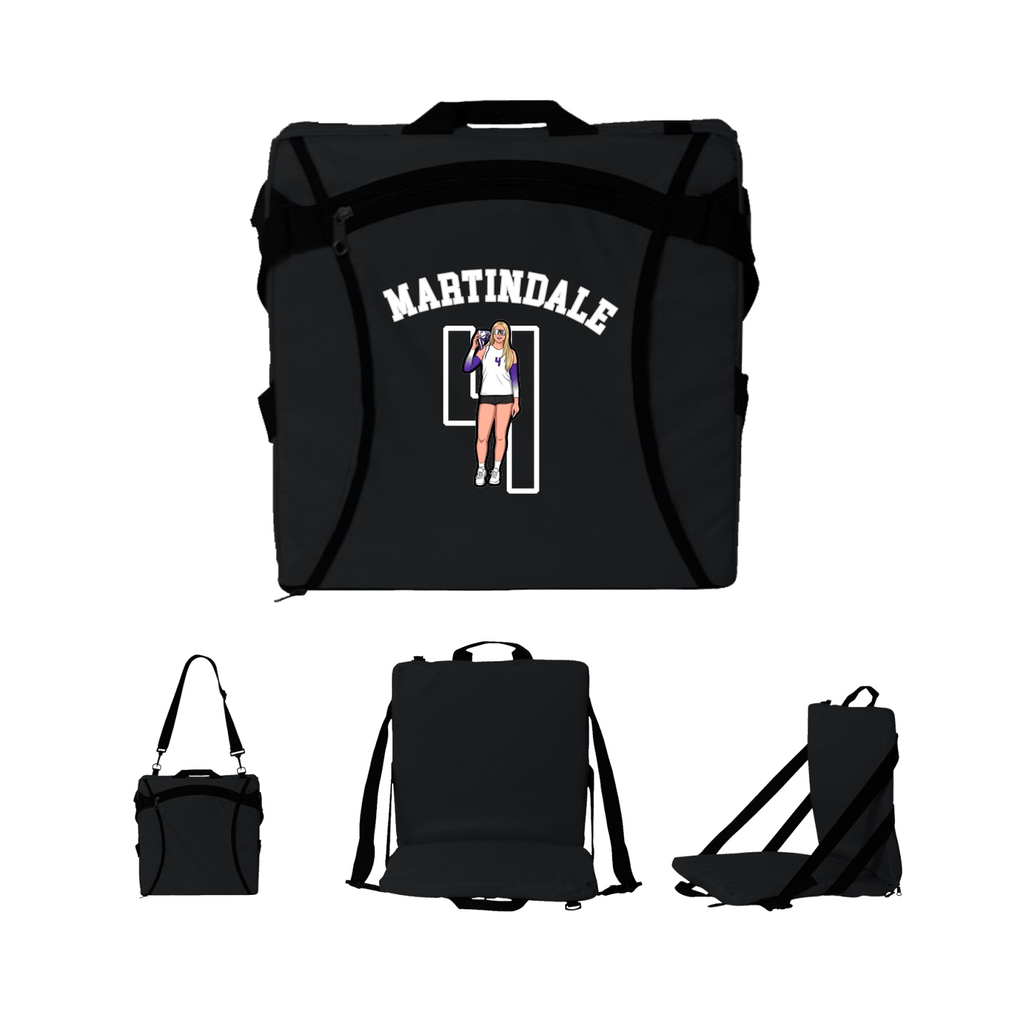 Folding Stadium Seat — Shirsey Arch in Black