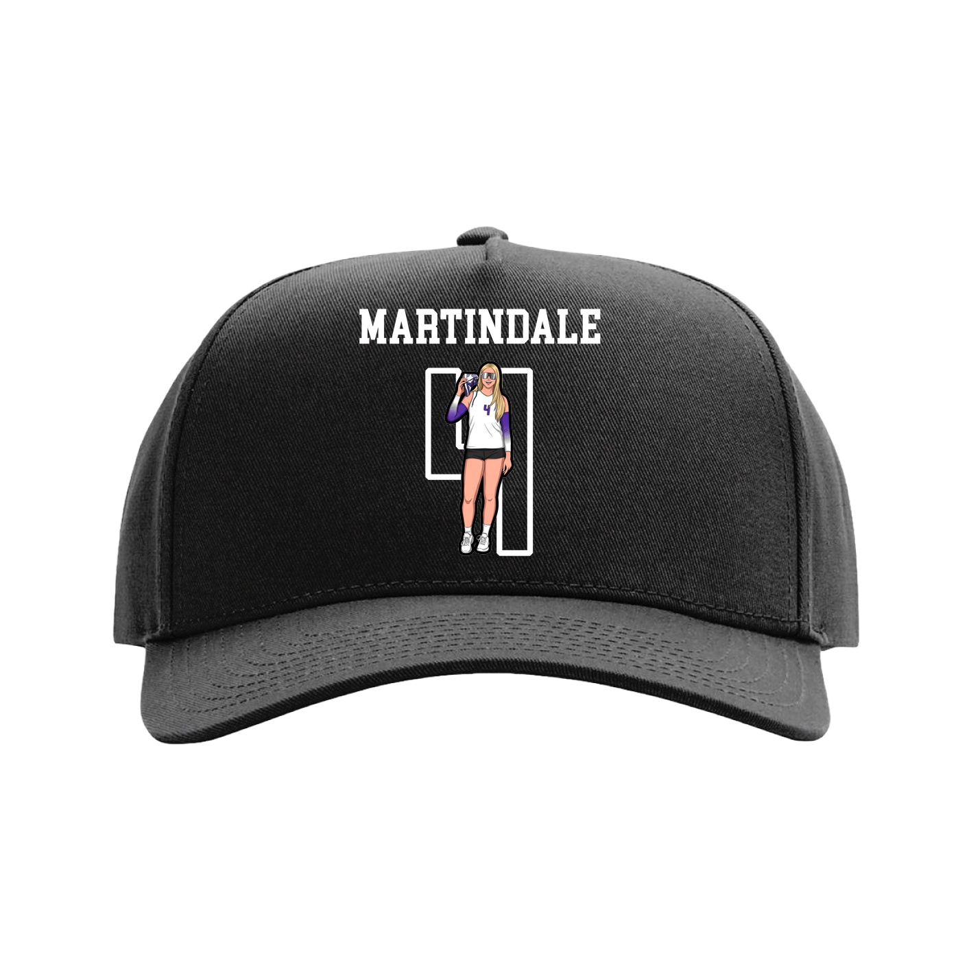 Full Fabric Five-Panel Champ Cap — Shirsey in Black