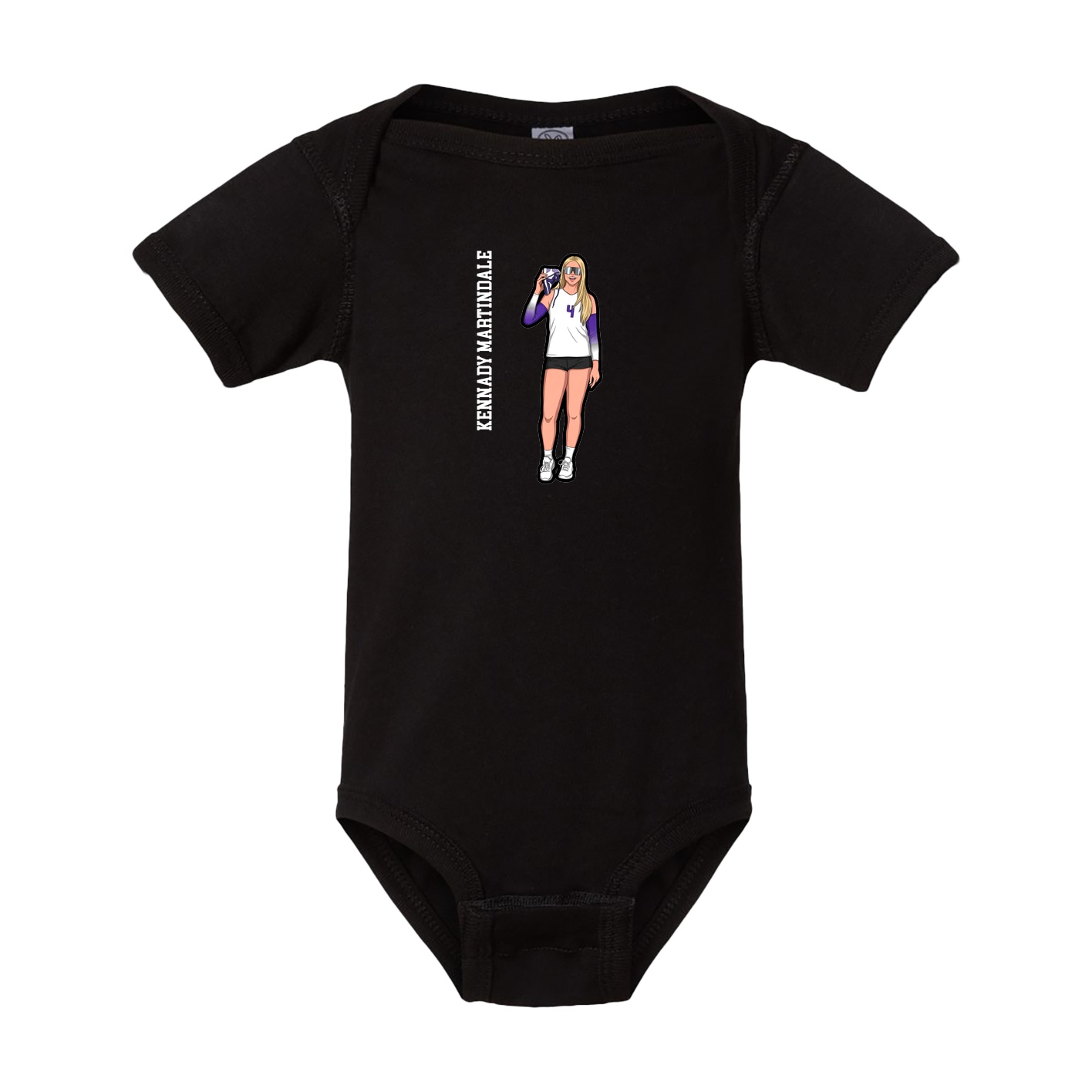 Baby Onesie — Name Vertical in Black