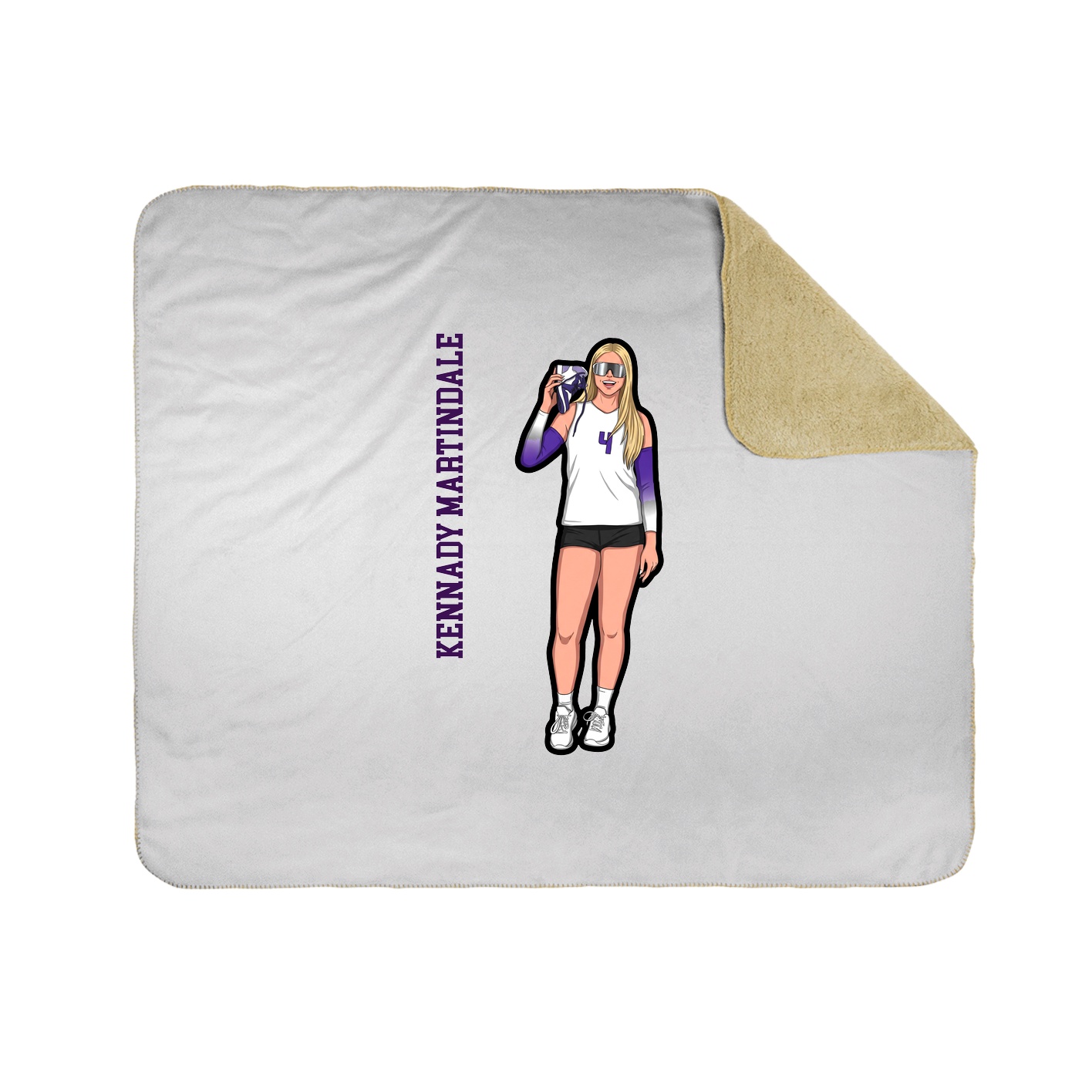 Throw Blanket — Name Vertical in White