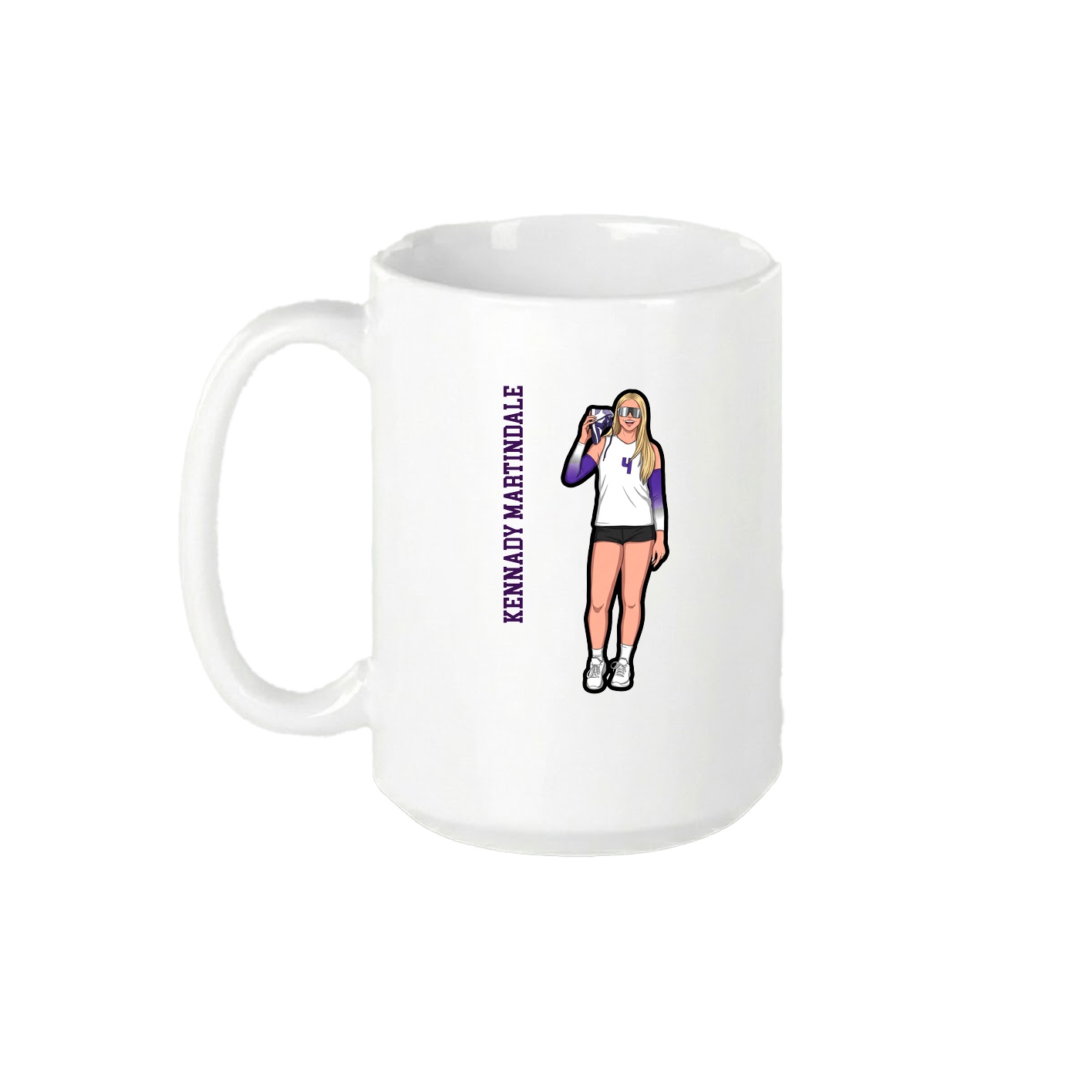 15oz Coffee Mug — Name Vertical in White