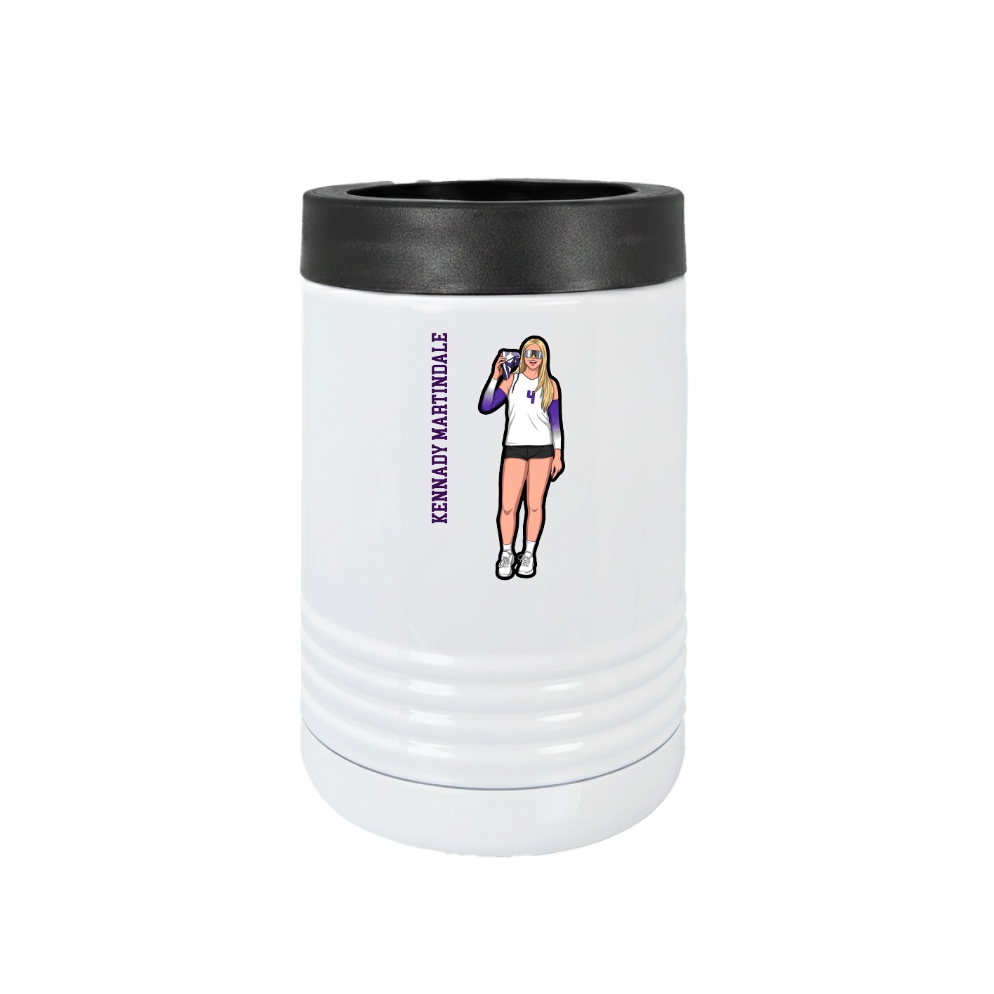 Beverage Holder — Name Vertical in White