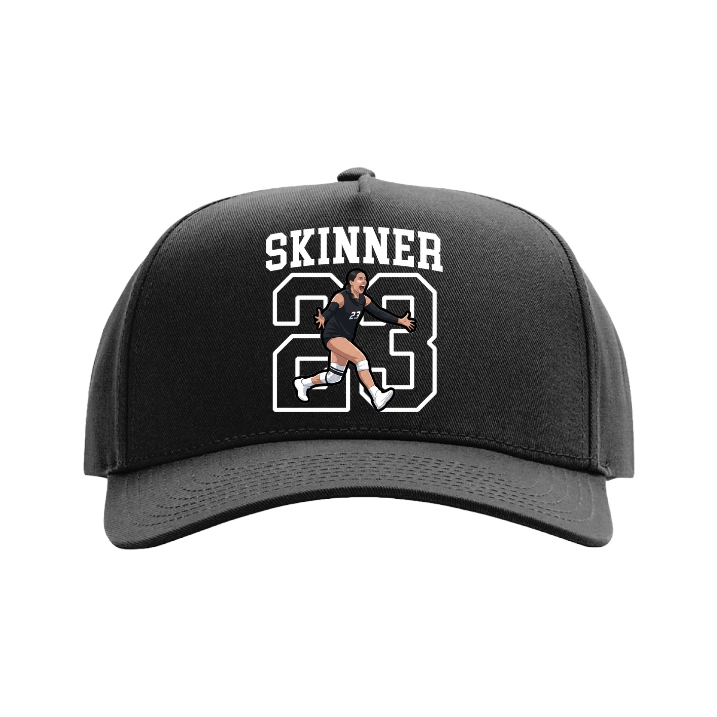 Full Fabric Five-Panel Champ Cap — Shirsey in Black