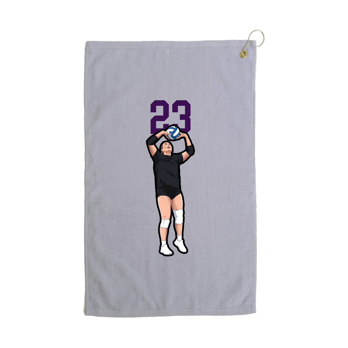 Golf Towel — Number Top in Grey
